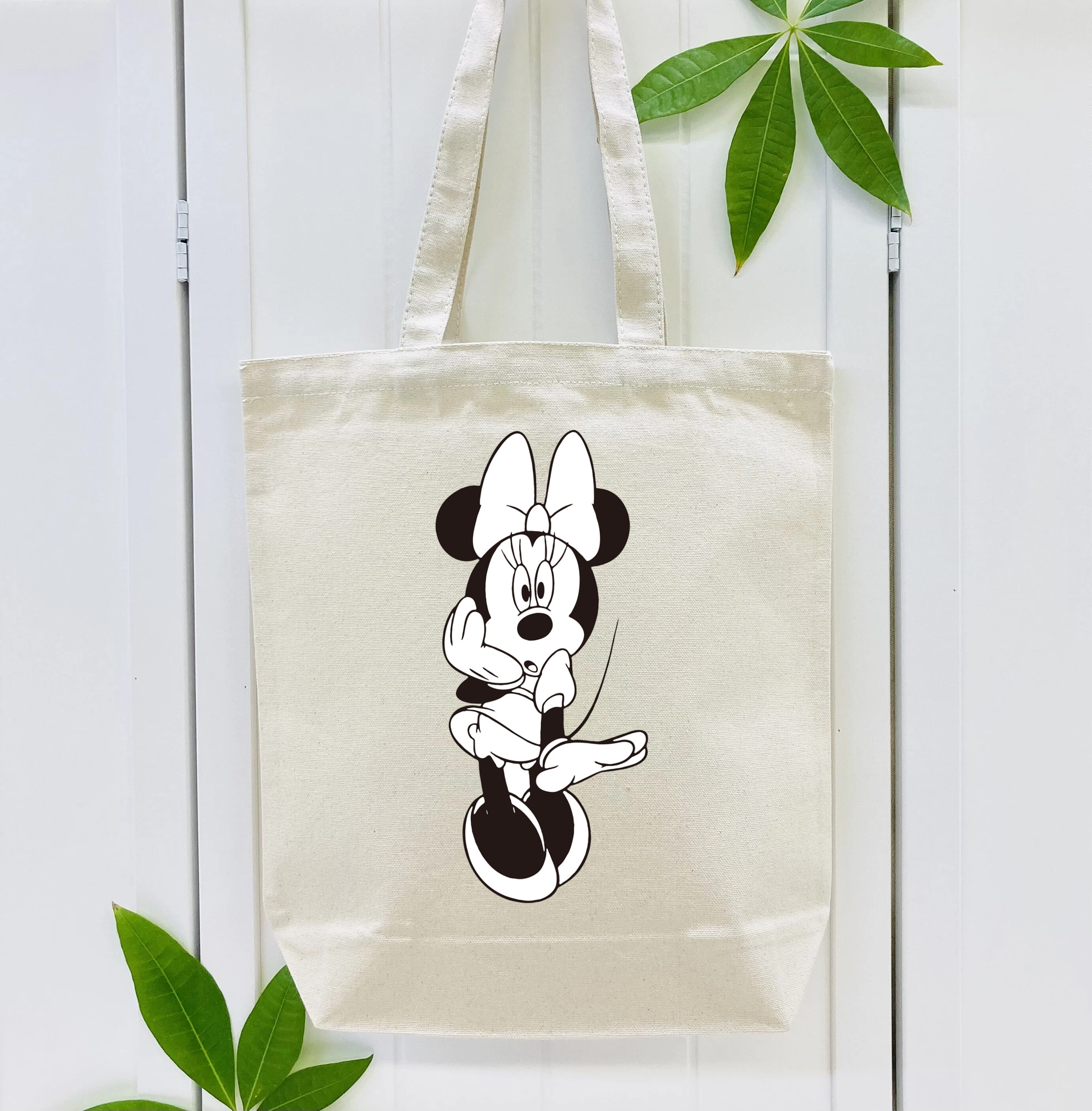 ミッキーマウス Mickey Mouse 縦型キャンバス生地手提げバッグ　トートバッグ
