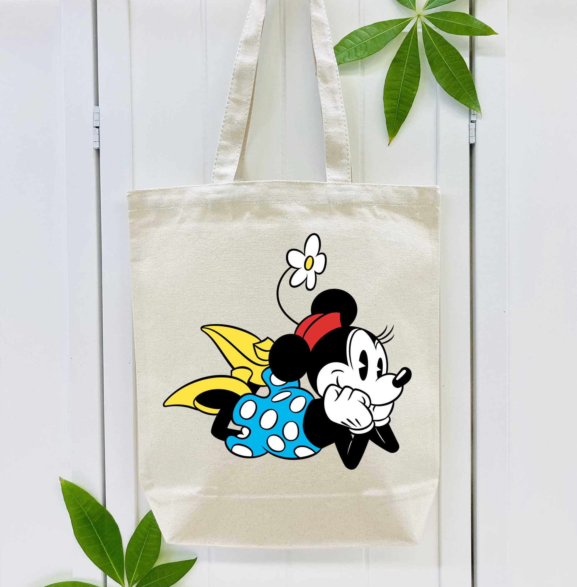 ミッキーマウス Mickey Mouse 縦型キャンバス生地手提げバッグ　トートバッグ