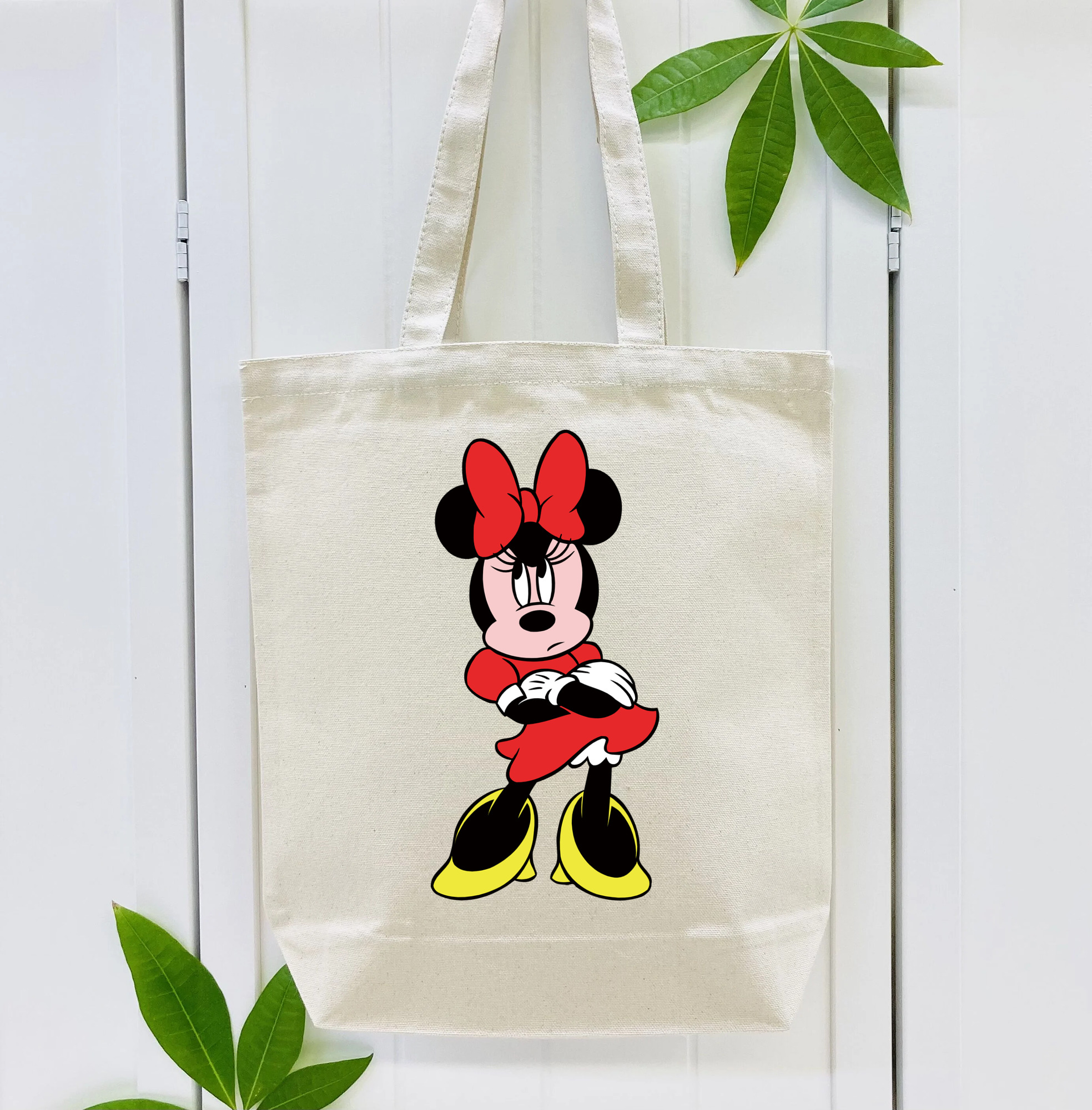 ミッキーマウス Mickey Mouse 縦型キャンバス生地手提げバッグ　トートバッグ
