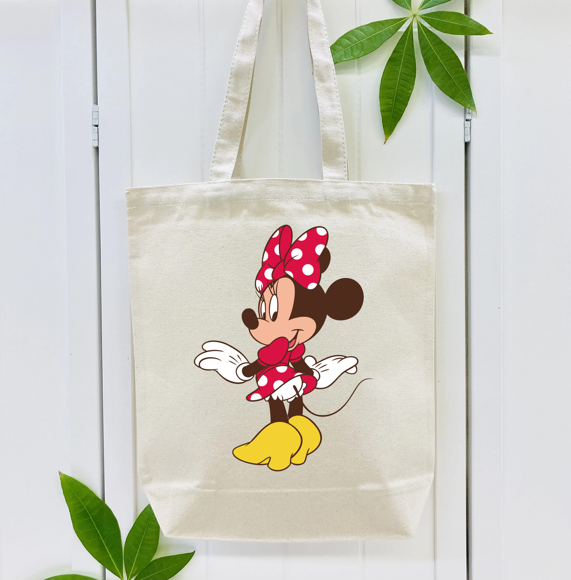 ミッキーマウス Mickey Mouse 縦型キャンバス生地手提げバッグ　トートバッグ
