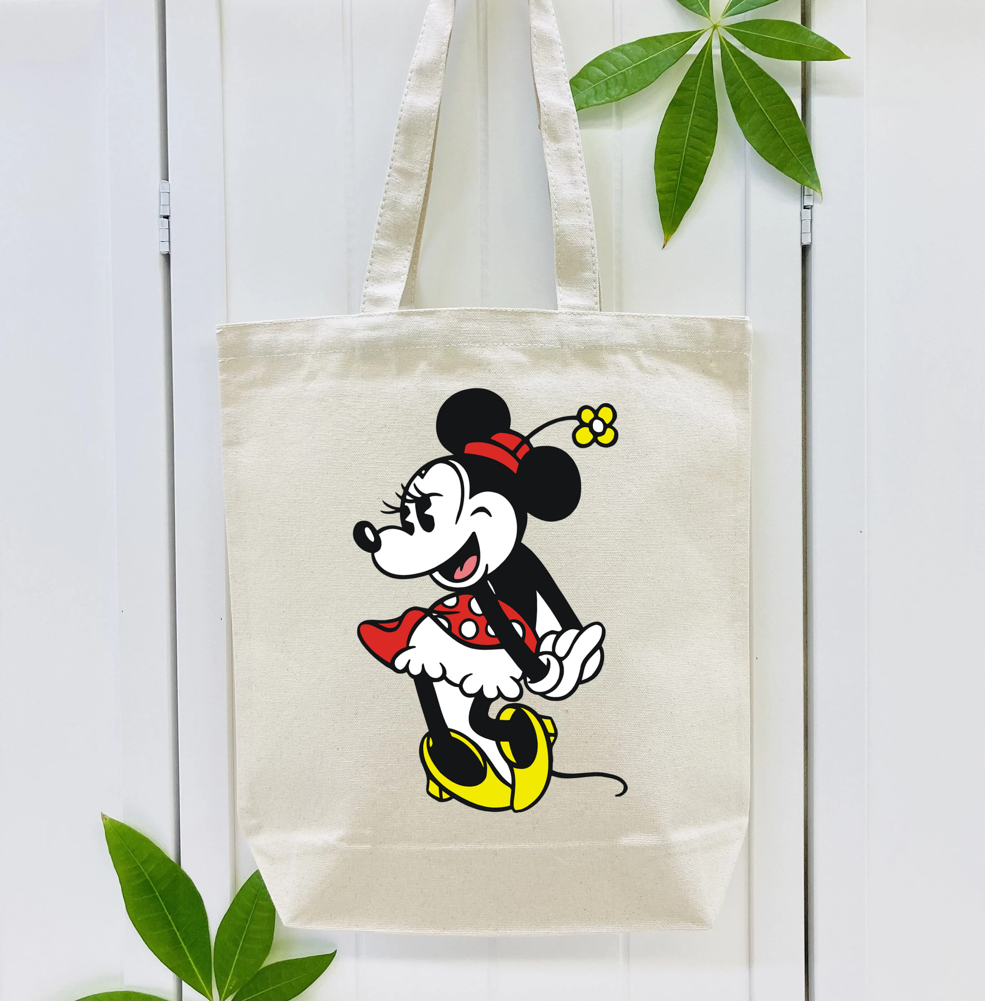 ミッキーマウス Mickey Mouse 縦型キャンバス生地手提げバッグ　トートバッグ