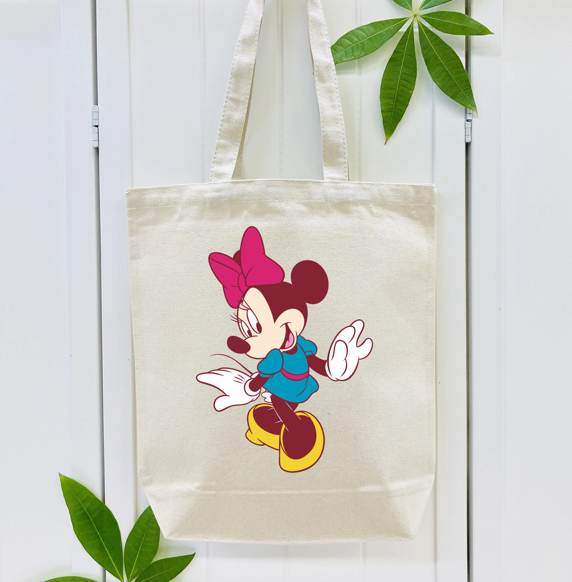 ミッキーマウス Mickey Mouse 縦型キャンバス生地手提げバッグ　トートバッグ