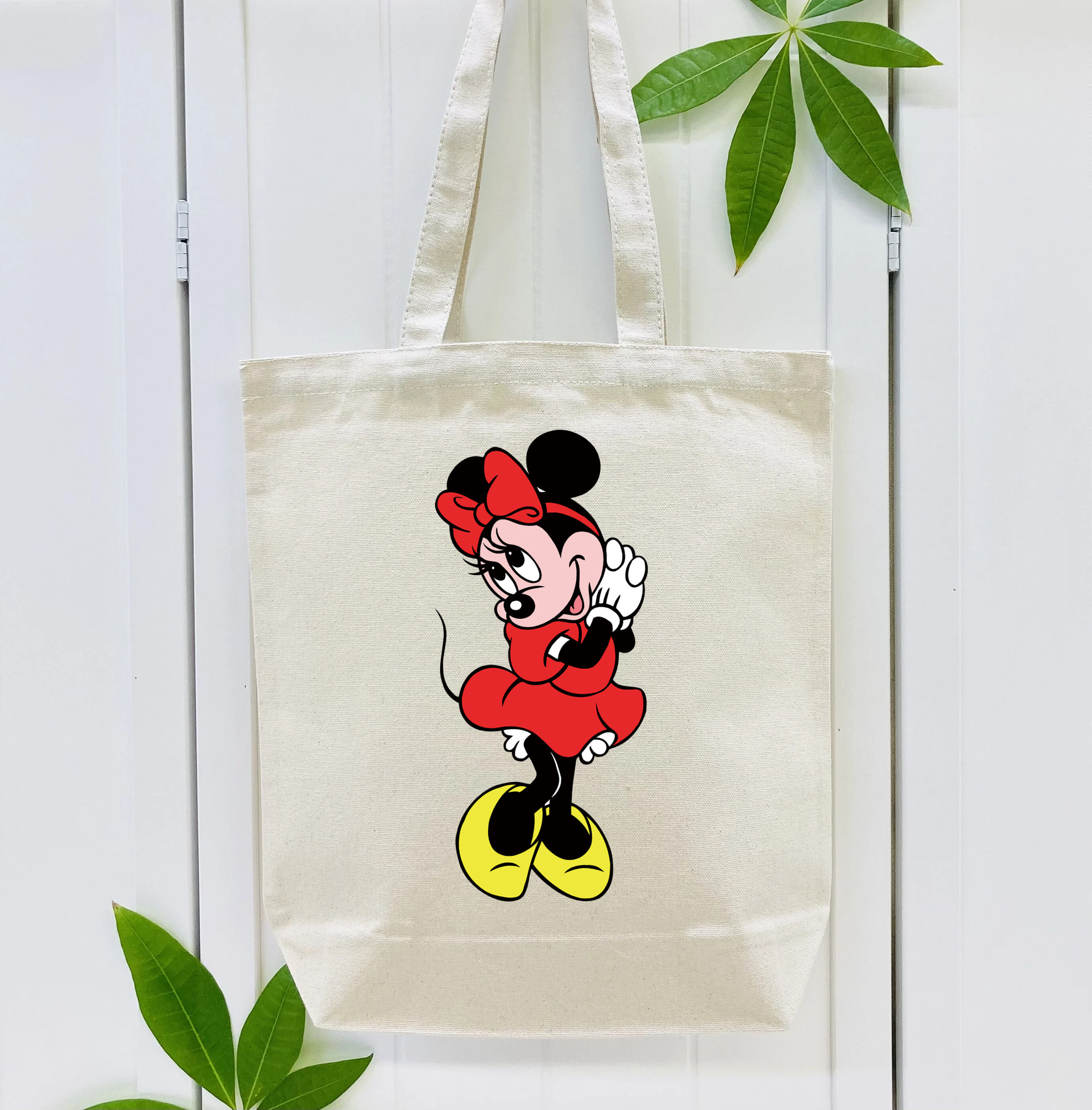 ミッキーマウス Mickey Mouse 縦型キャンバス生地手提げバッグ　トートバッグ