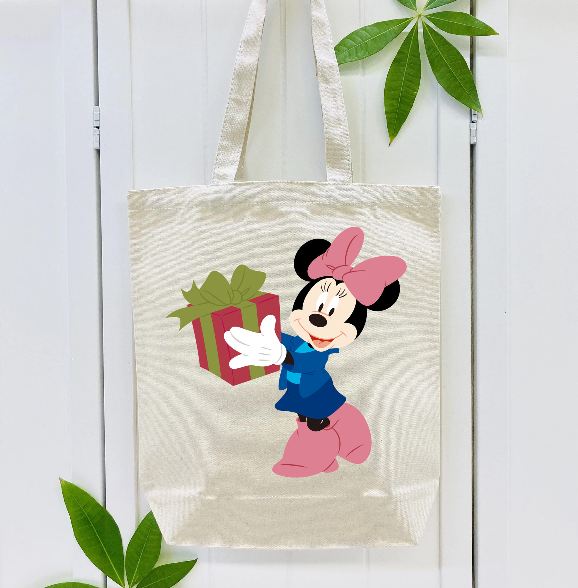 ミッキーマウス Mickey Mouse 縦型キャンバス生地手提げバッグ　トートバッグ