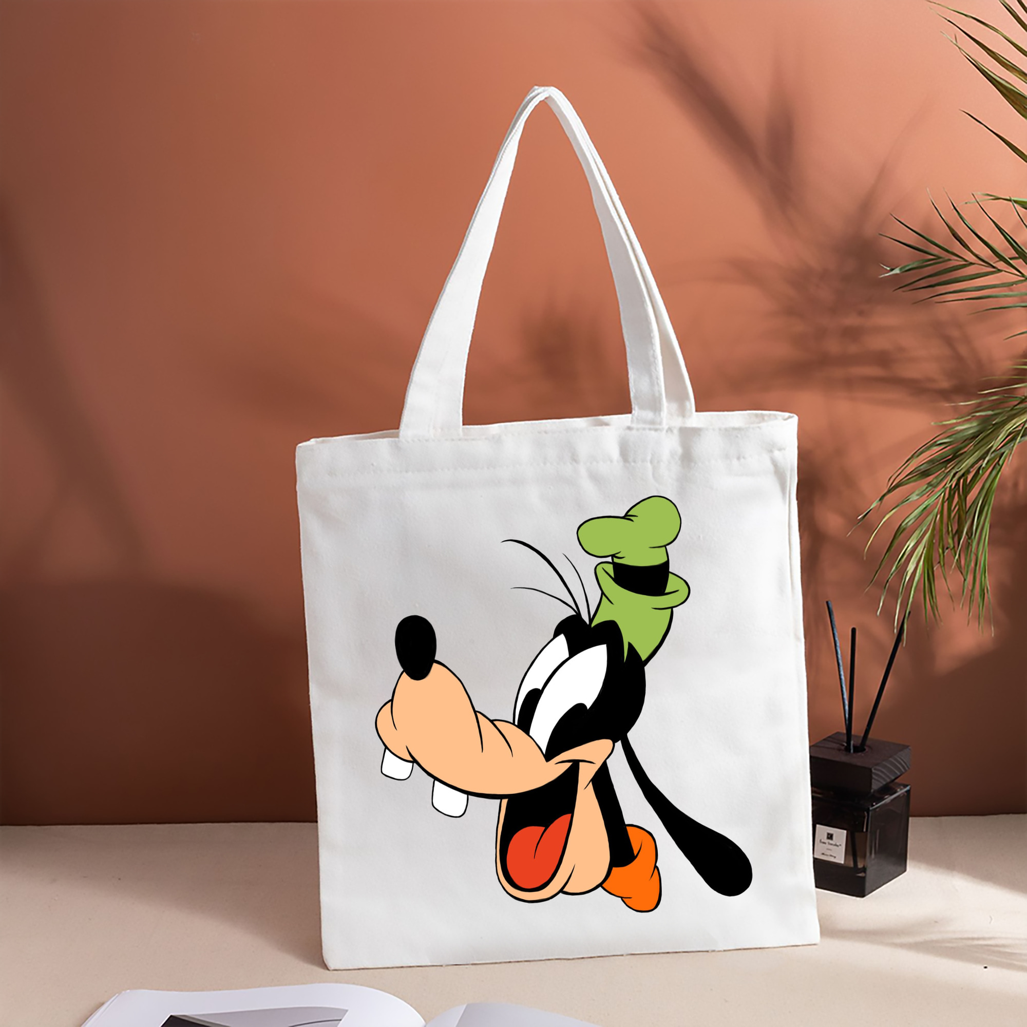 ミッキーマウス Mickey Mouse 縦型キャンバス生地手提げバッグ　トートバッグ