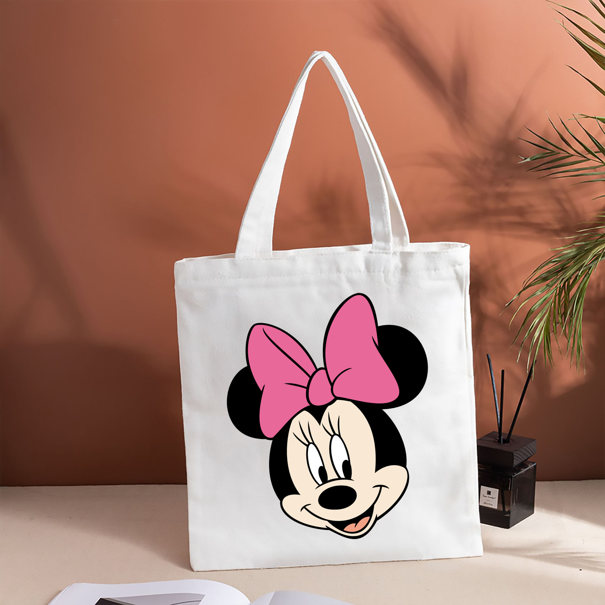 ミッキーマウス Mickey Mouse 縦型キャンバス生地手提げバッグ　トートバッグ