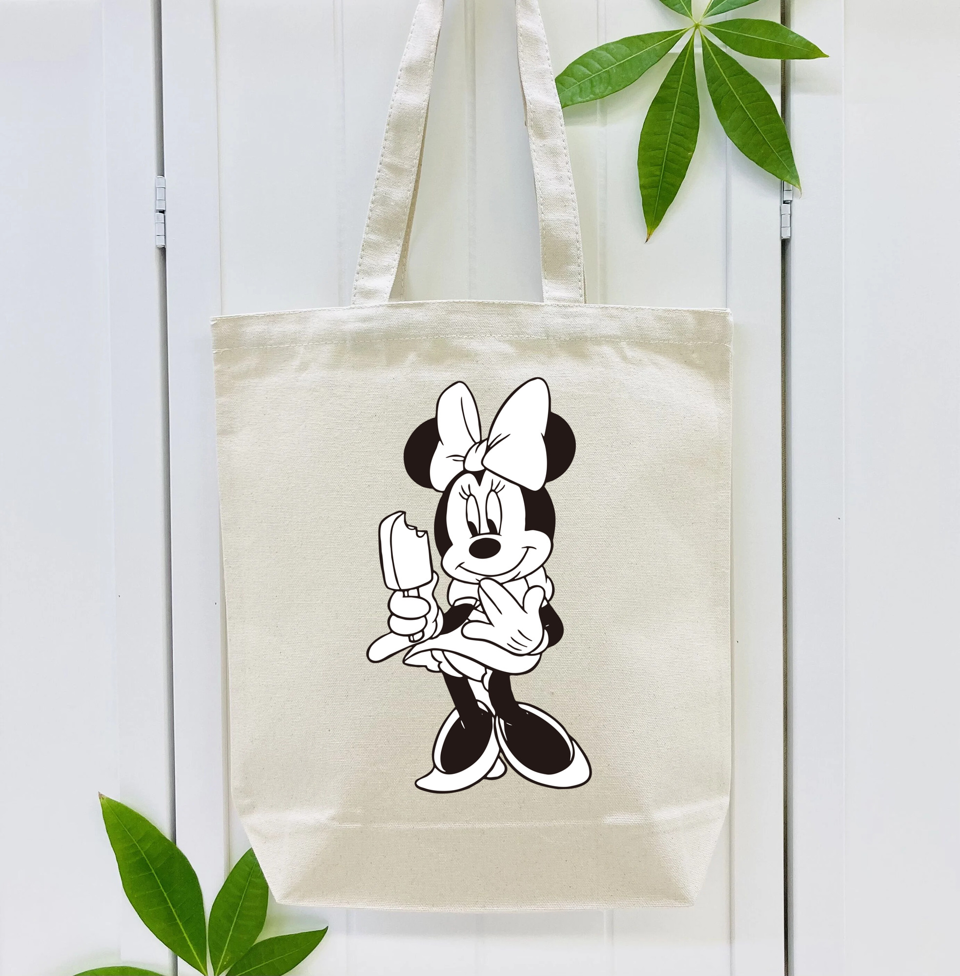 ミッキーマウス Mickey Mouse 縦型キャンバス生地手提げバッグ　トートバッグ