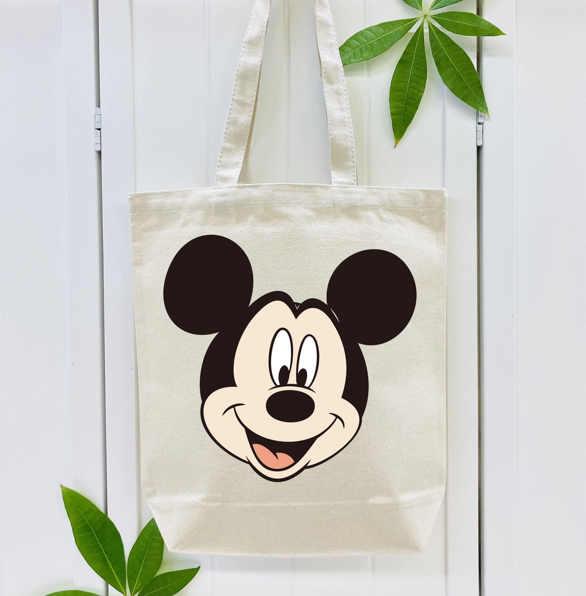 ミッキーマウス Mickey Mouse 縦型キャンバス生地手提げバッグ　トートバッグ
