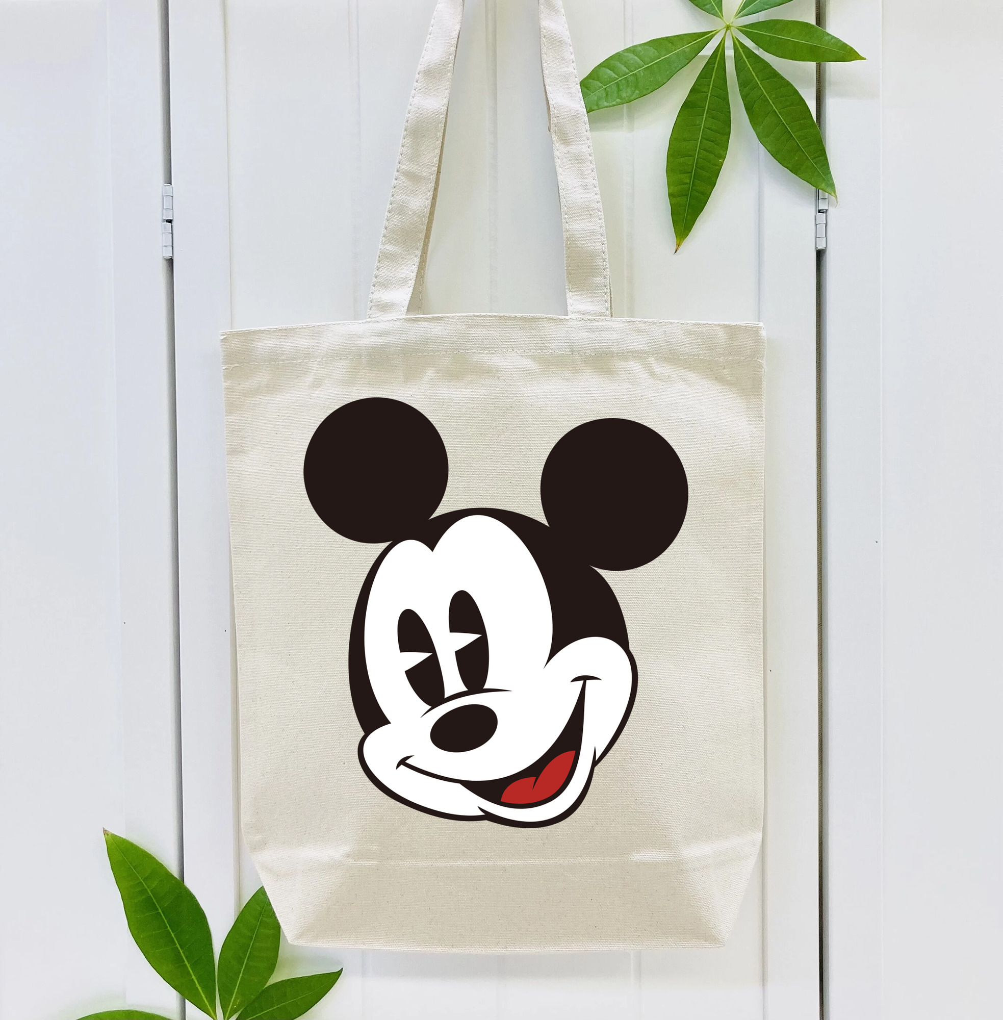 ミッキーマウス Mickey Mouse 縦型キャンバス生地手提げバッグ　トートバッグ