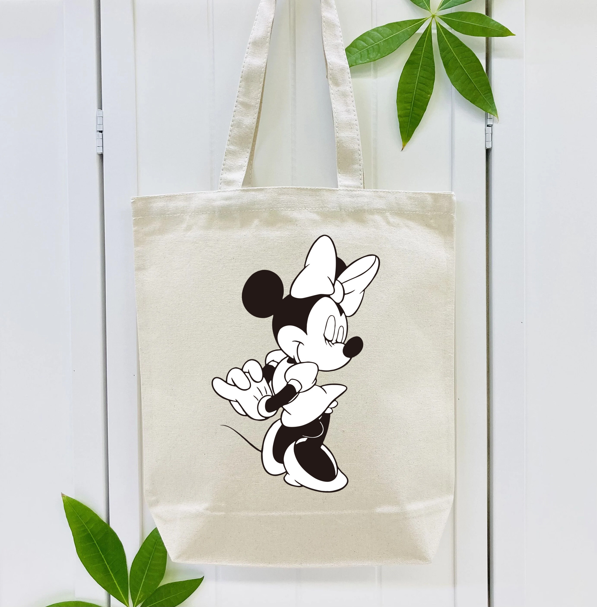 ミッキーマウス Mickey Mouse 縦型キャンバス生地手提げバッグ　トートバッグ