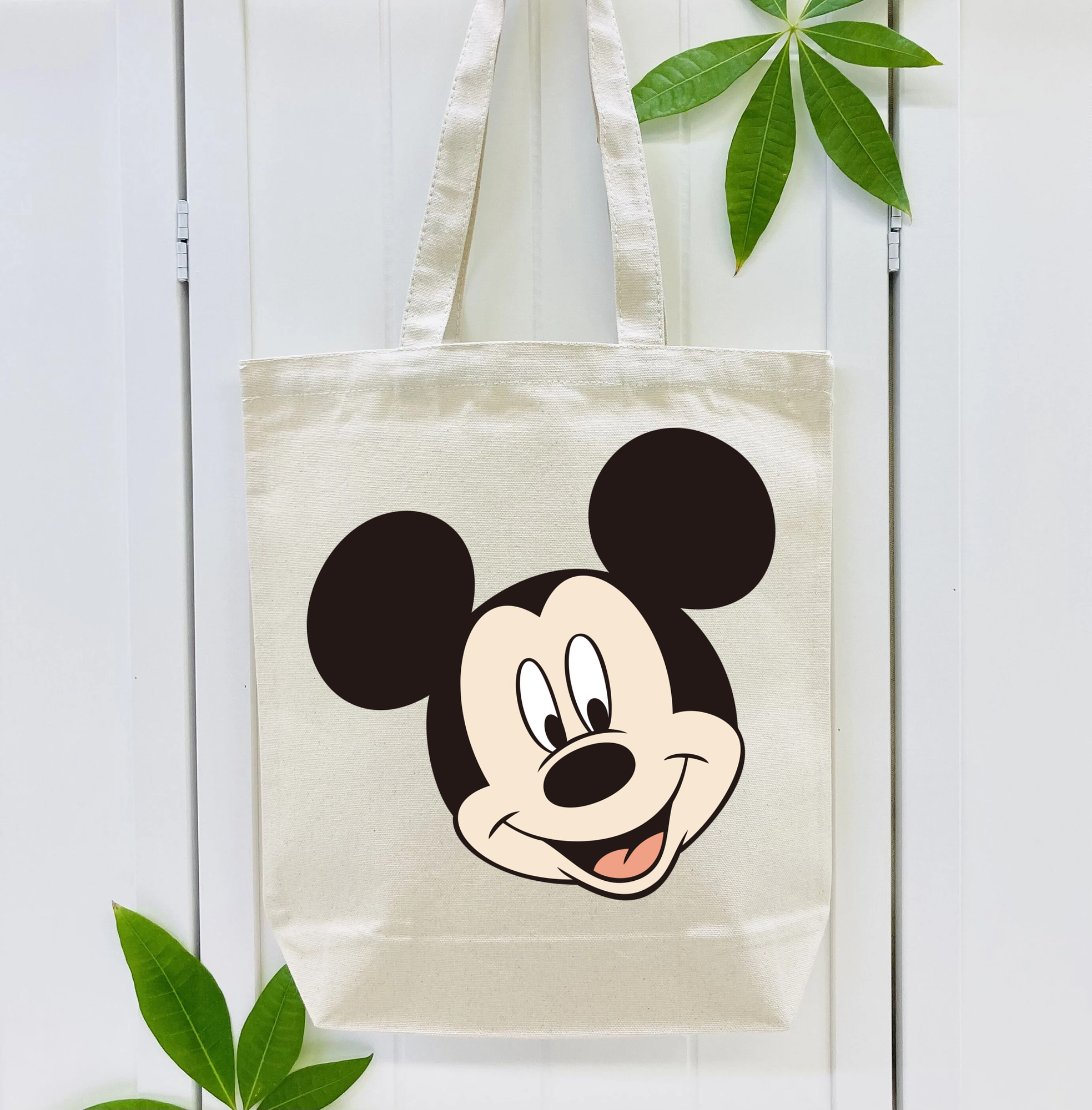 ミッキーマウス Mickey Mouse 縦型キャンバス生地手提げバッグ　トートバッグ
