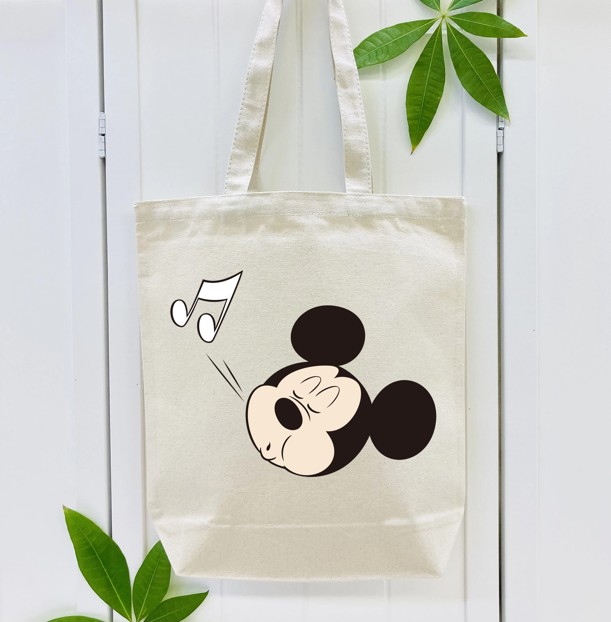 ミッキーマウス Mickey Mouse 縦型キャンバス生地手提げバッグ　トートバッグ