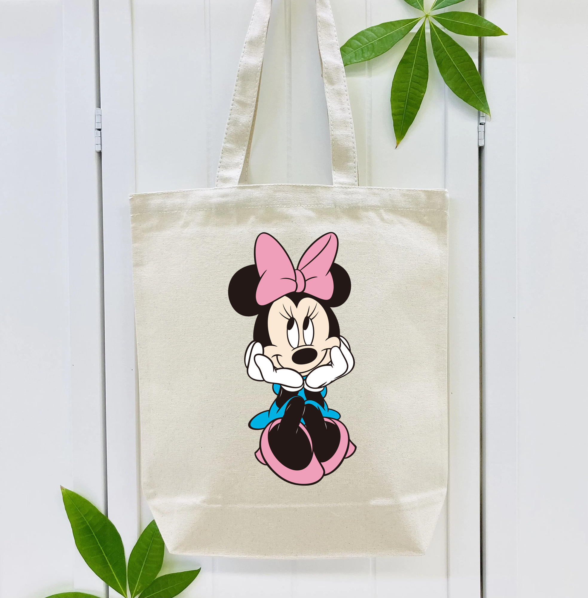ミッキーマウス Mickey Mouse 縦型キャンバス生地手提げバッグ　トートバッグ