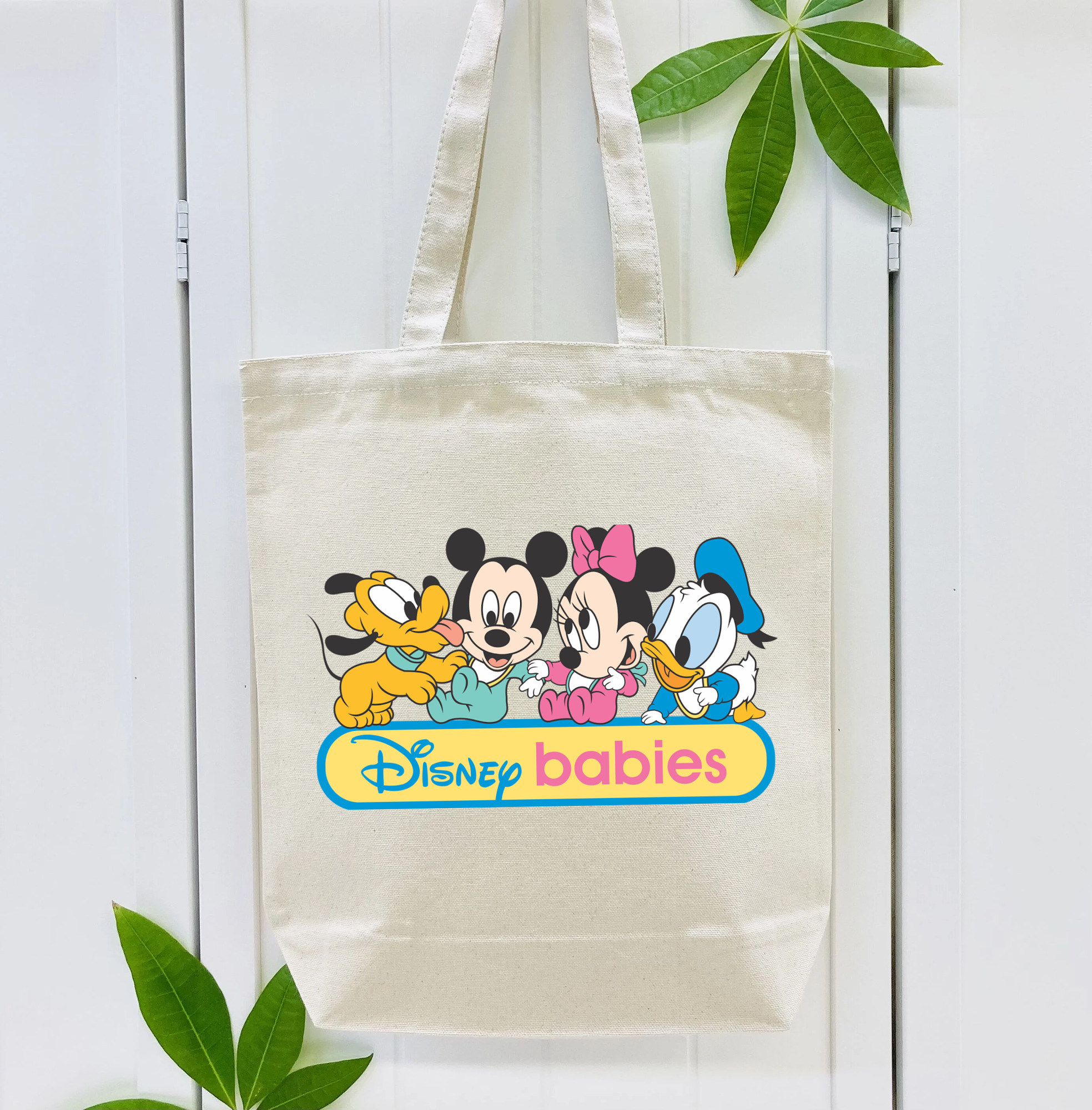 ミッキーマウス Mickey Mouse 縦型キャンバス生地手提げバッグ　トートバッグ