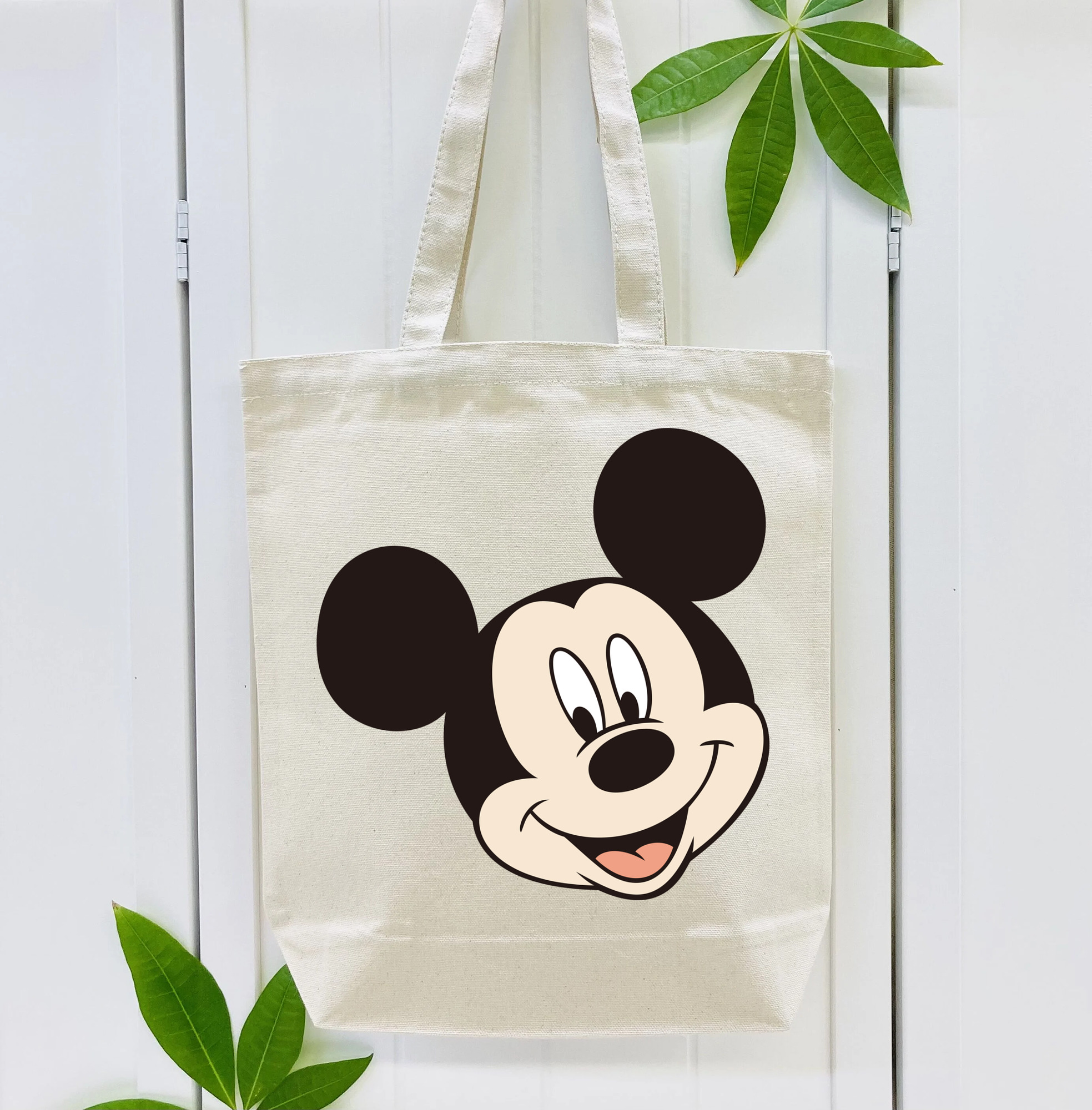 ミッキーマウス Mickey Mouse 縦型キャンバス生地手提げバッグ　トートバッグ