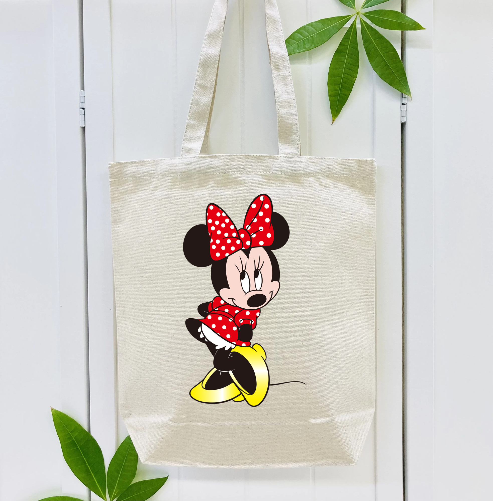 ミッキーマウス Mickey Mouse 縦型キャンバス生地手提げバッグ　トートバッグ