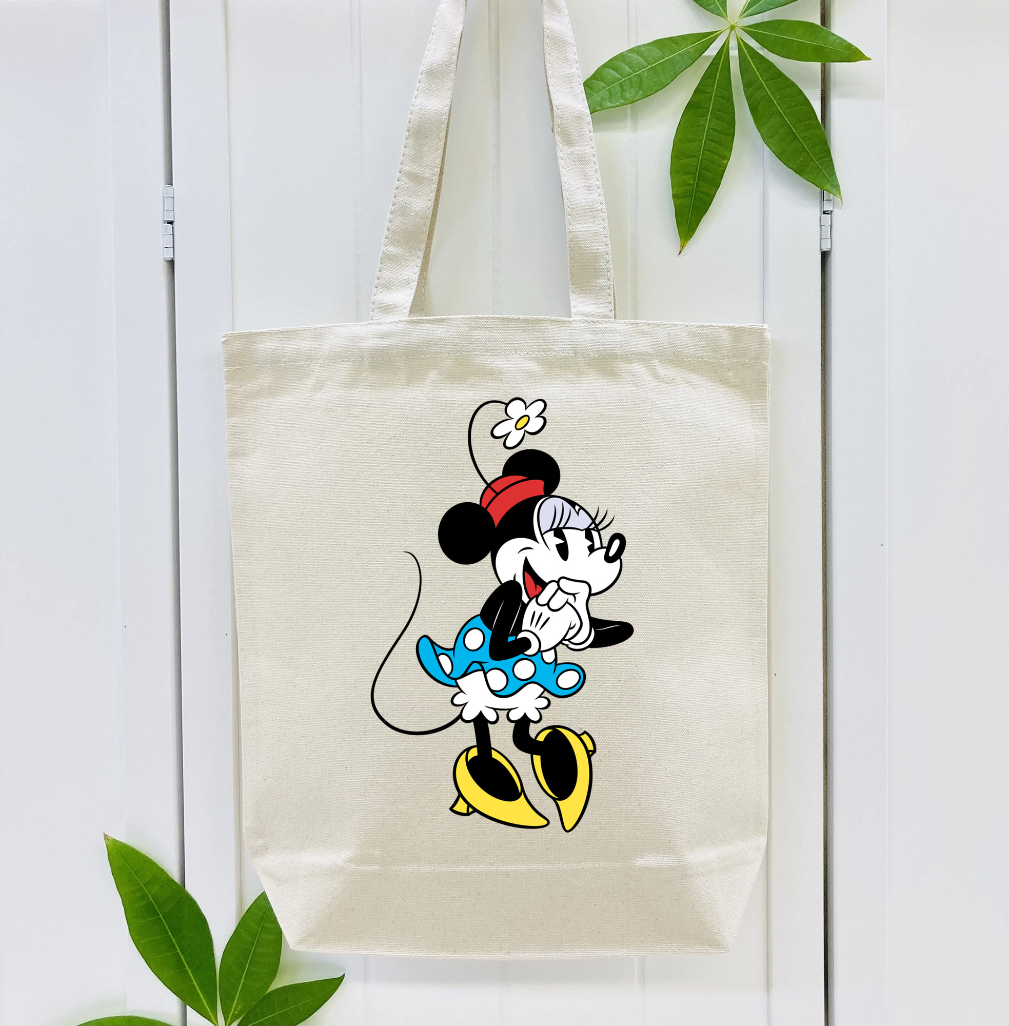 ミッキーマウス Mickey Mouse 縦型キャンバス生地手提げバッグ　トートバッグ