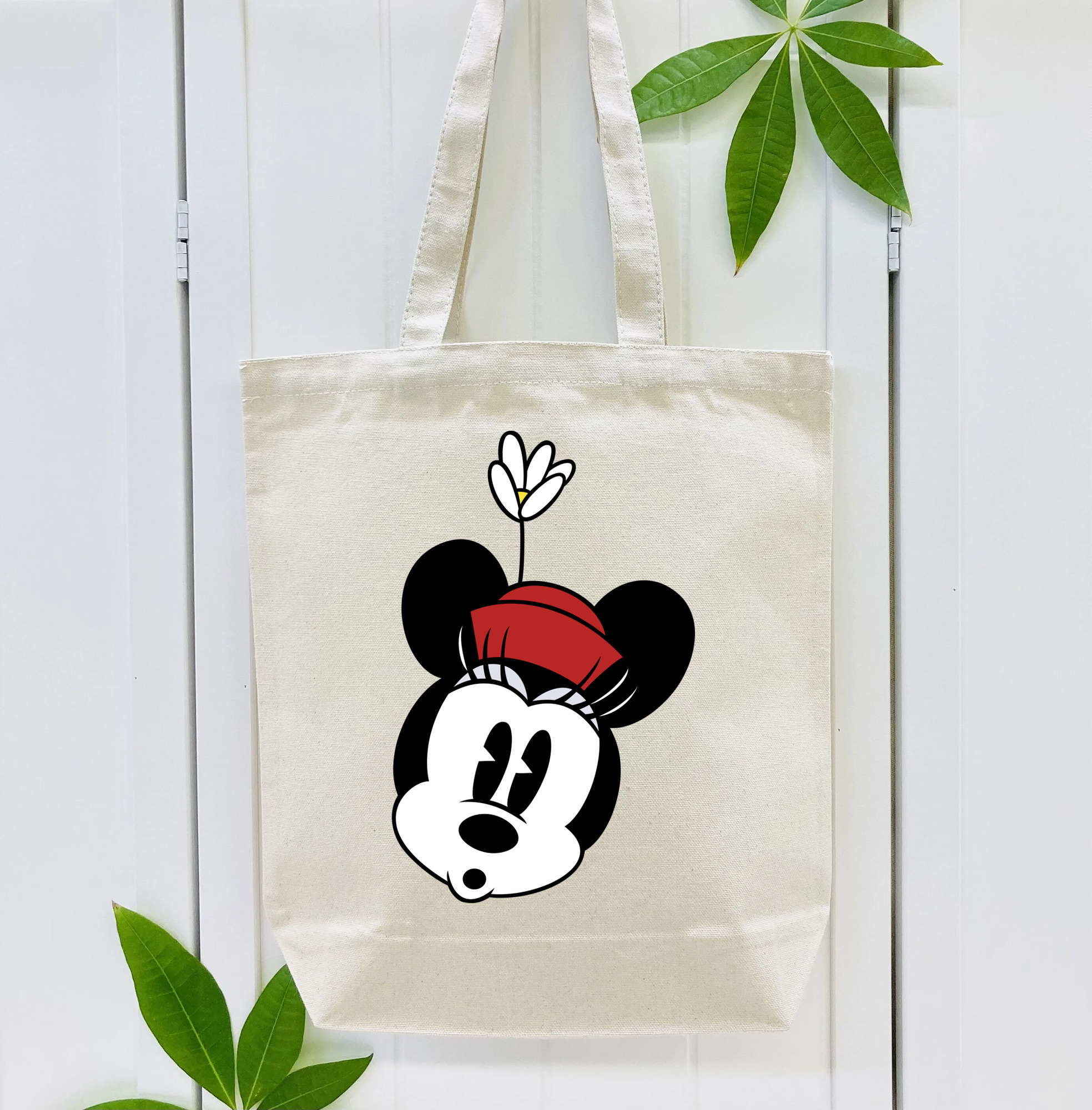 ミッキーマウス Mickey Mouse 縦型キャンバス生地手提げバッグ　トートバッグ