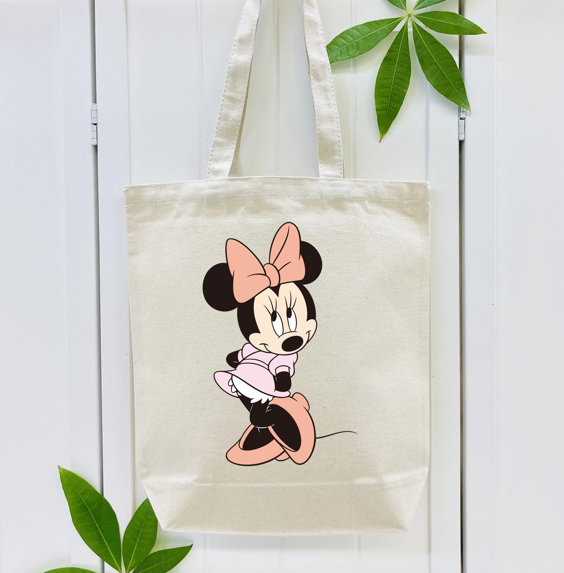 ミッキーマウス Mickey Mouse 縦型キャンバス生地手提げバッグ　トートバッグ
