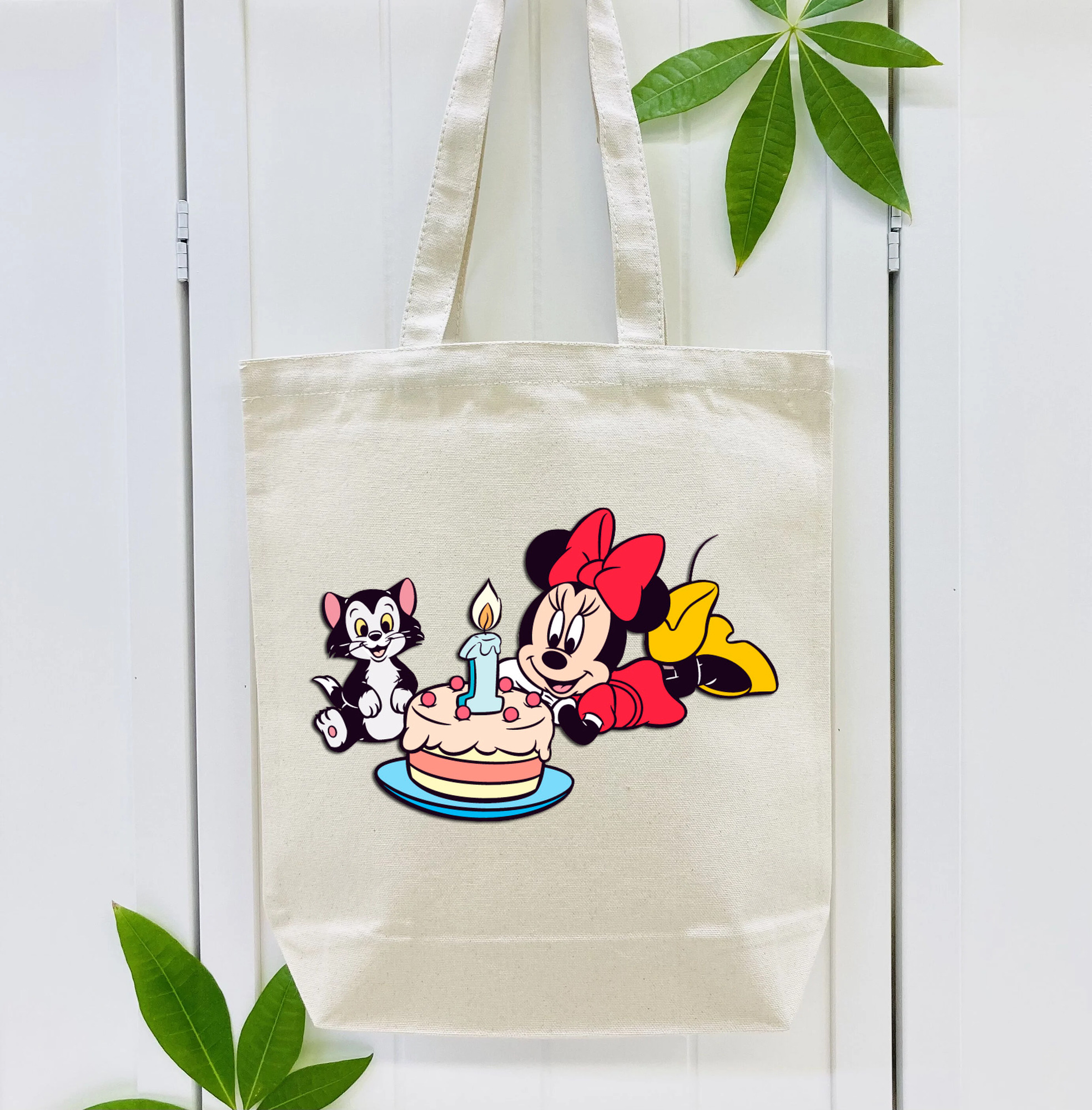 ミッキーマウス Mickey Mouse 縦型キャンバス生地手提げバッグ　トートバッグ