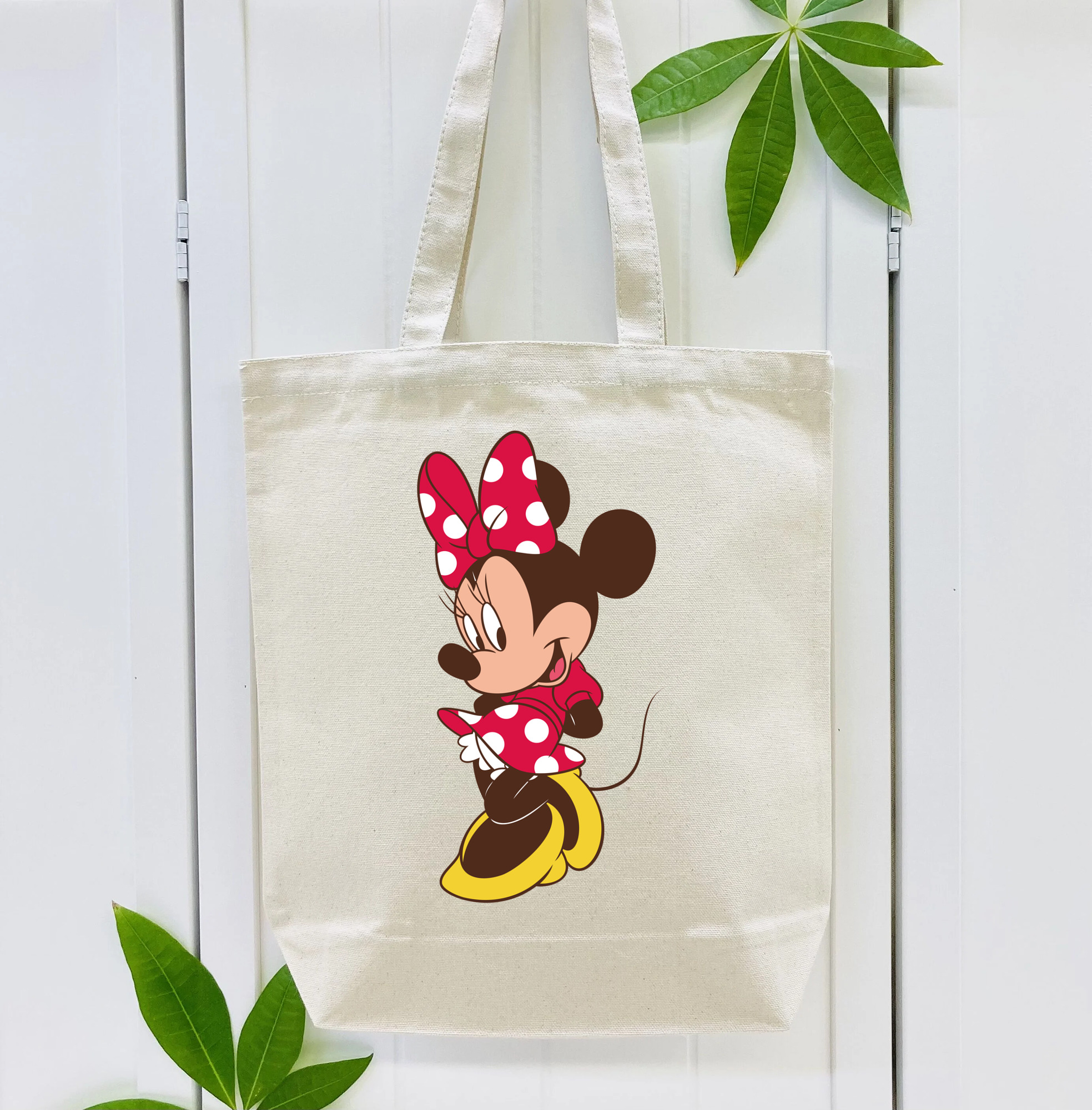 ミッキーマウス Mickey Mouse 縦型キャンバス生地手提げバッグ　トートバッグ