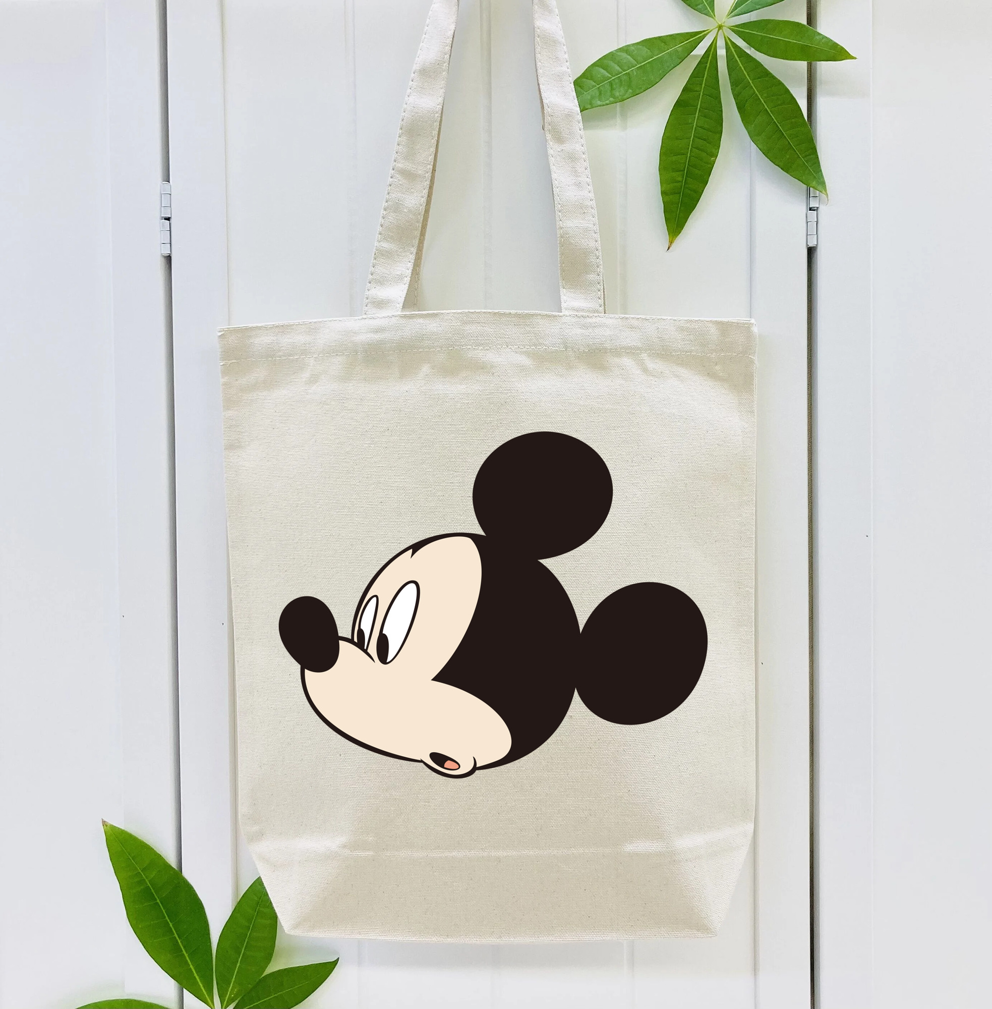 ミッキーマウス Mickey Mouse 縦型キャンバス生地手提げバッグ　トートバッグ