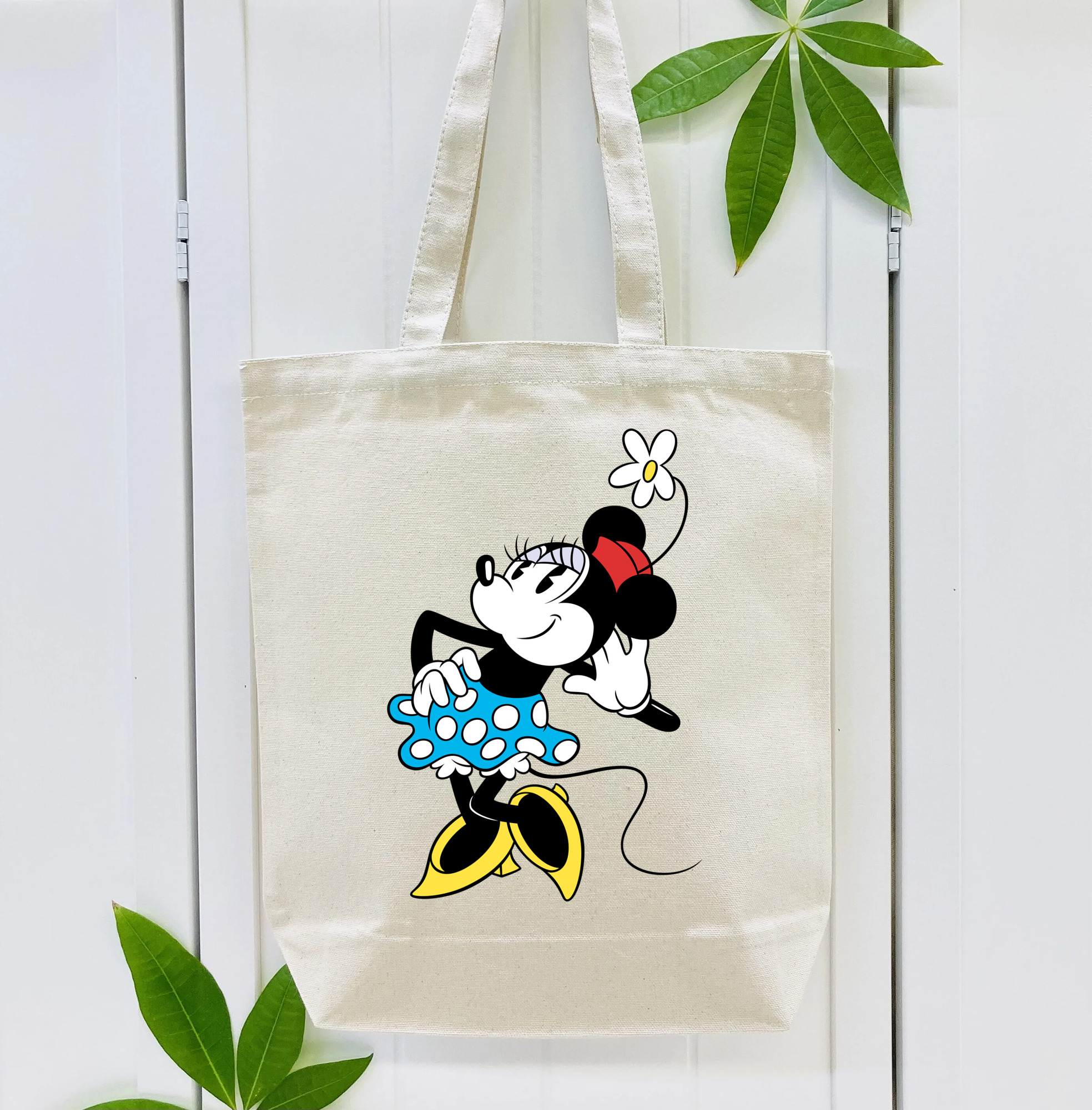 ミッキーマウス Mickey Mouse 縦型キャンバス生地手提げバッグ　トートバッグ