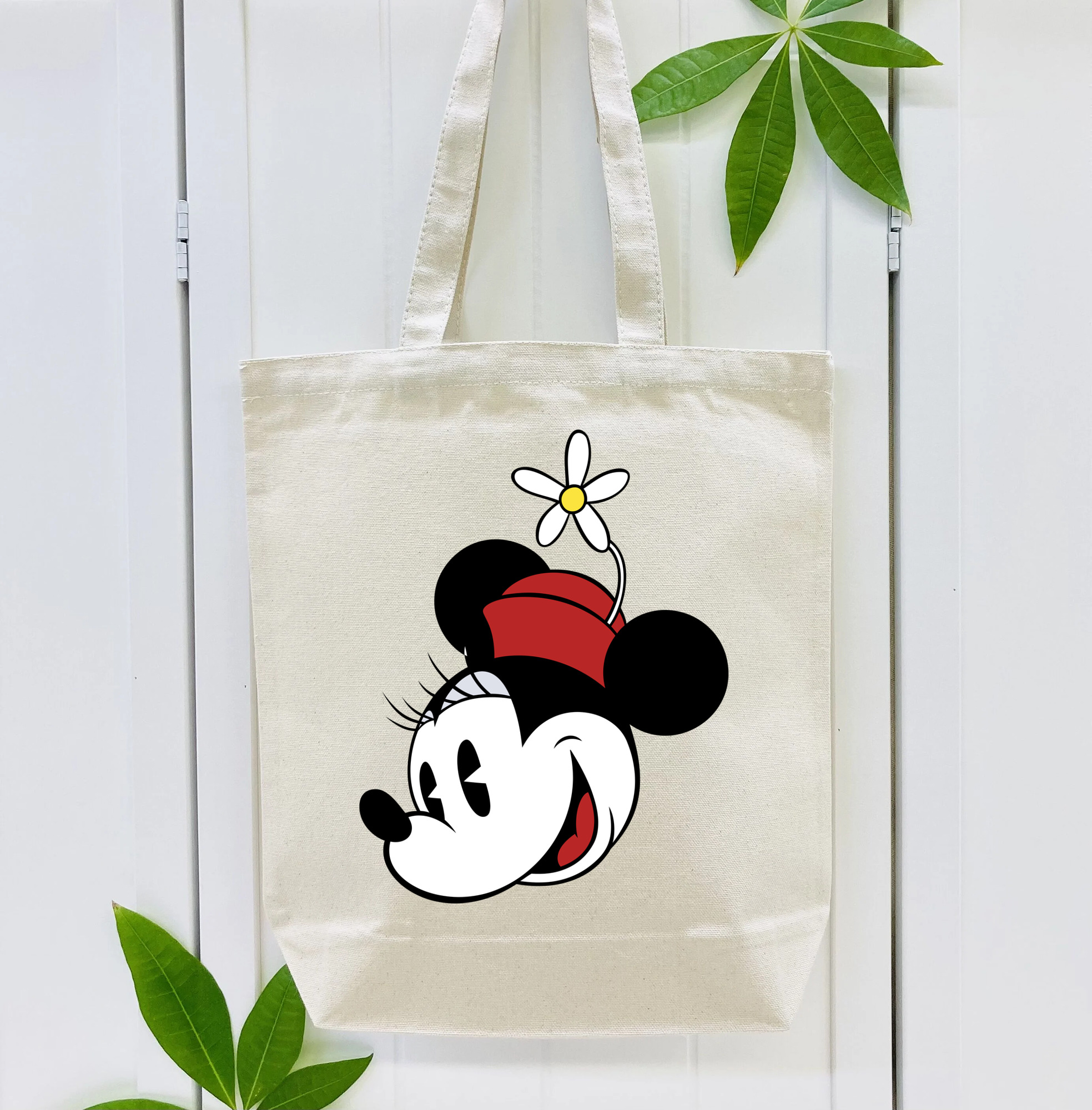 ミッキーマウス Mickey Mouse 縦型キャンバス生地手提げバッグ　トートバッグ