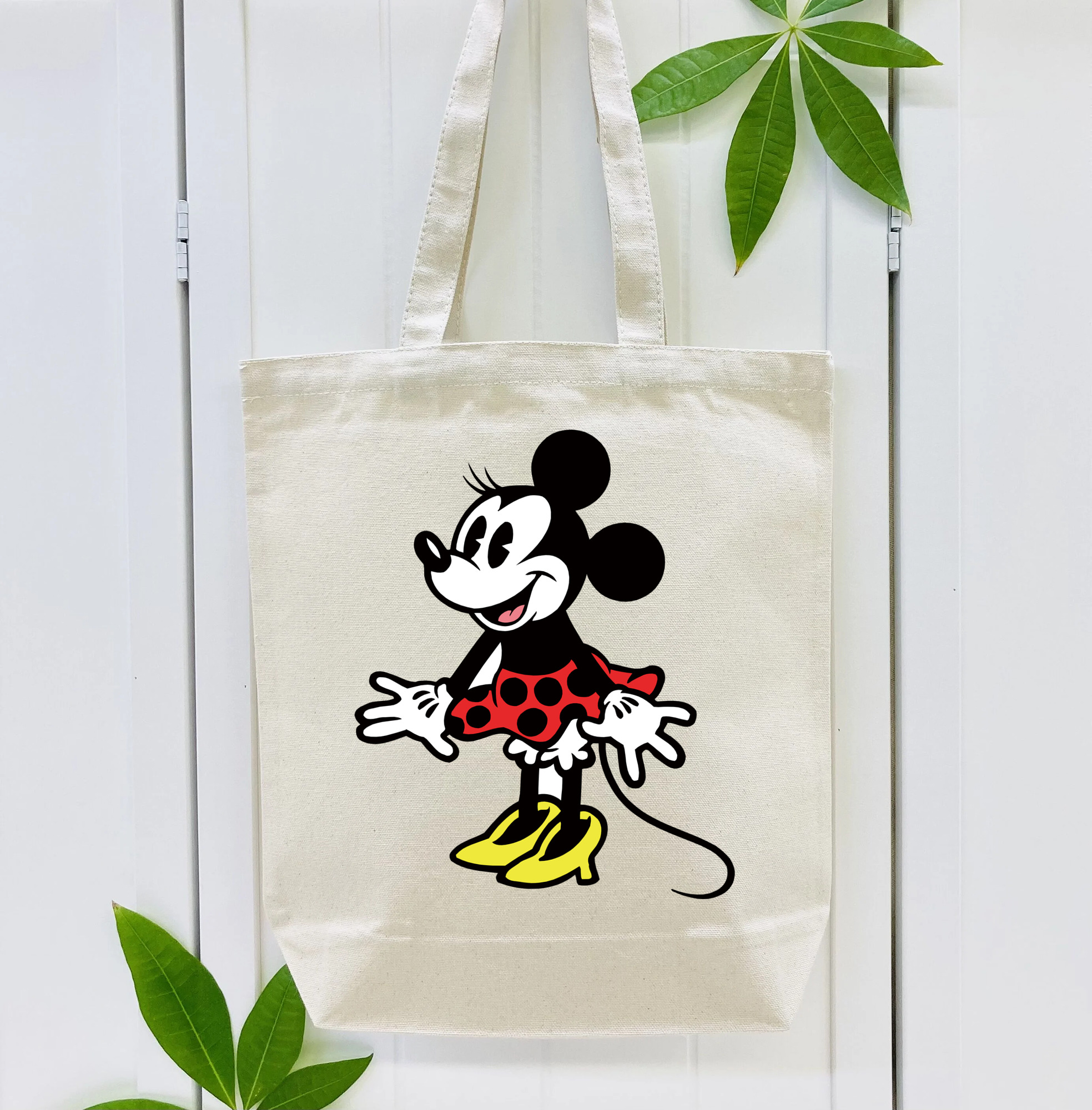ミッキーマウス Mickey Mouse 縦型キャンバス生地手提げバッグ　トートバッグ