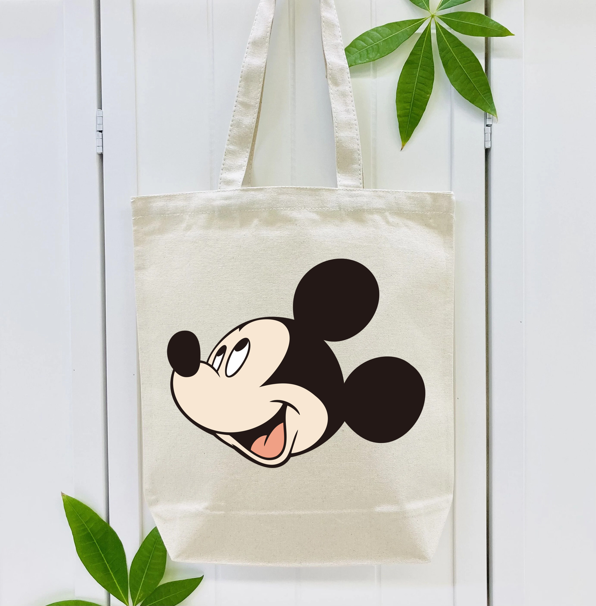 ミッキーマウス Mickey Mouse 縦型キャンバス生地手提げバッグ　トートバッグ
