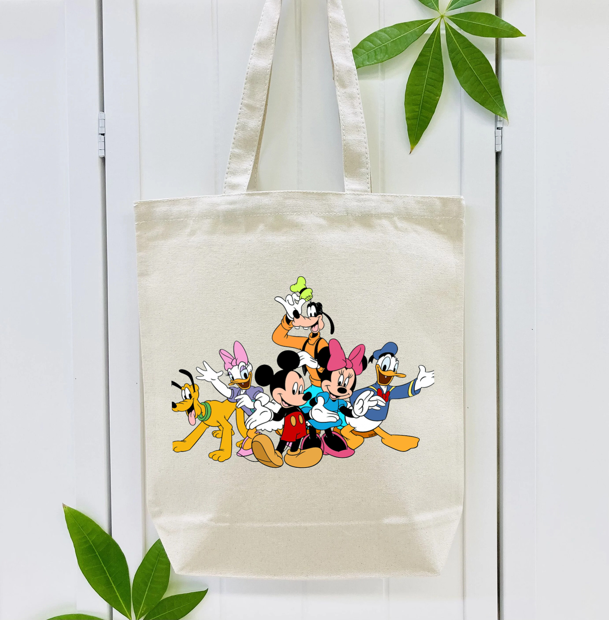 ミッキーマウス Mickey Mouse 縦型キャンバス生地手提げバッグ　トートバッグ
