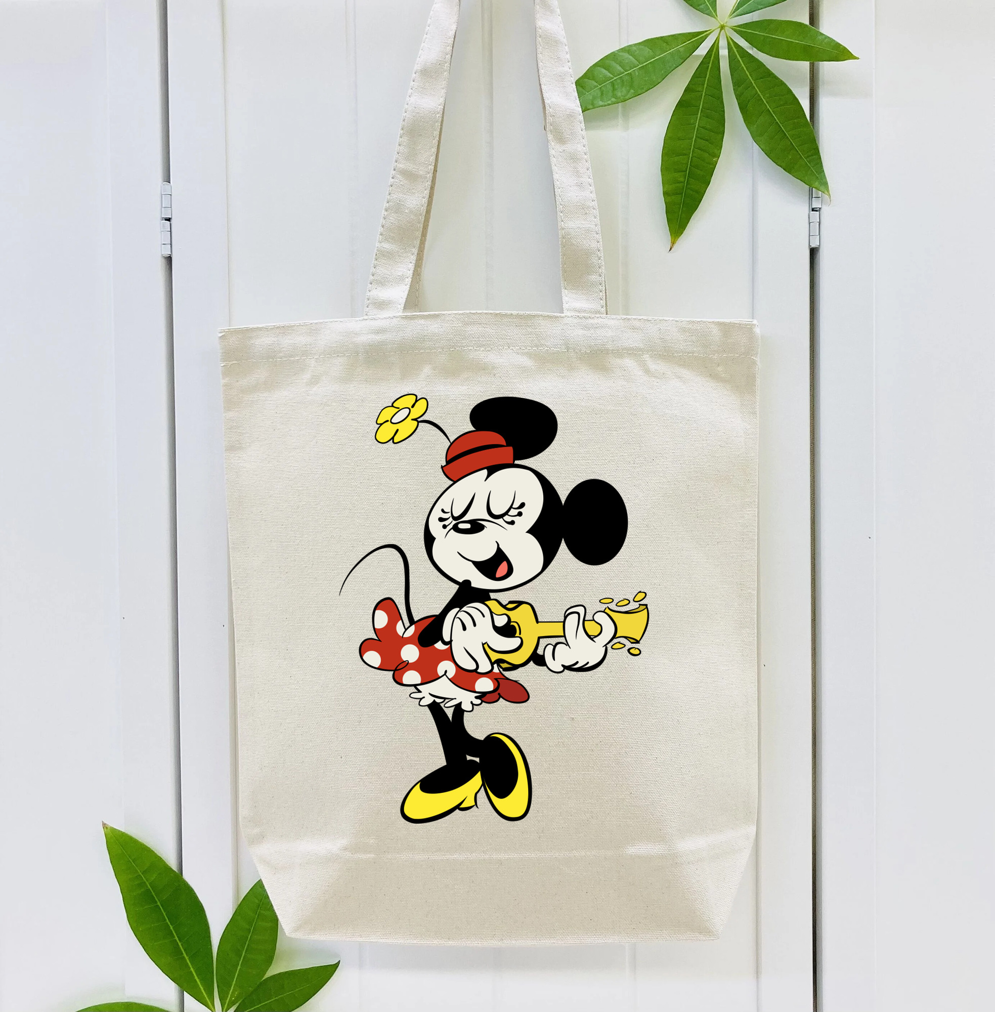 ミッキーマウス Mickey Mouse 縦型キャンバス生地手提げバッグ　トートバッグ