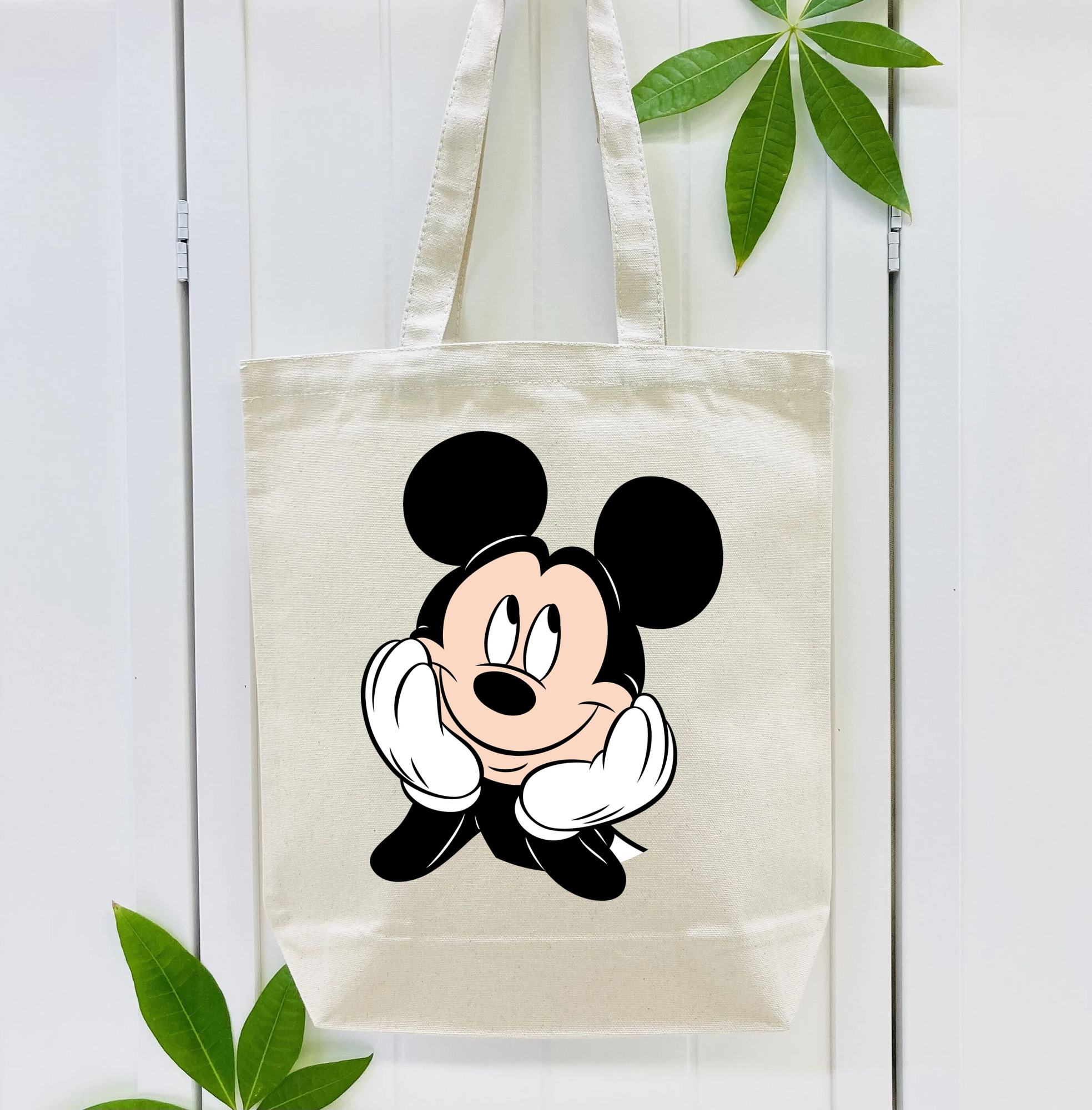 ミッキーマウス Mickey Mouse 縦型キャンバス生地手提げバッグ　トートバッグ