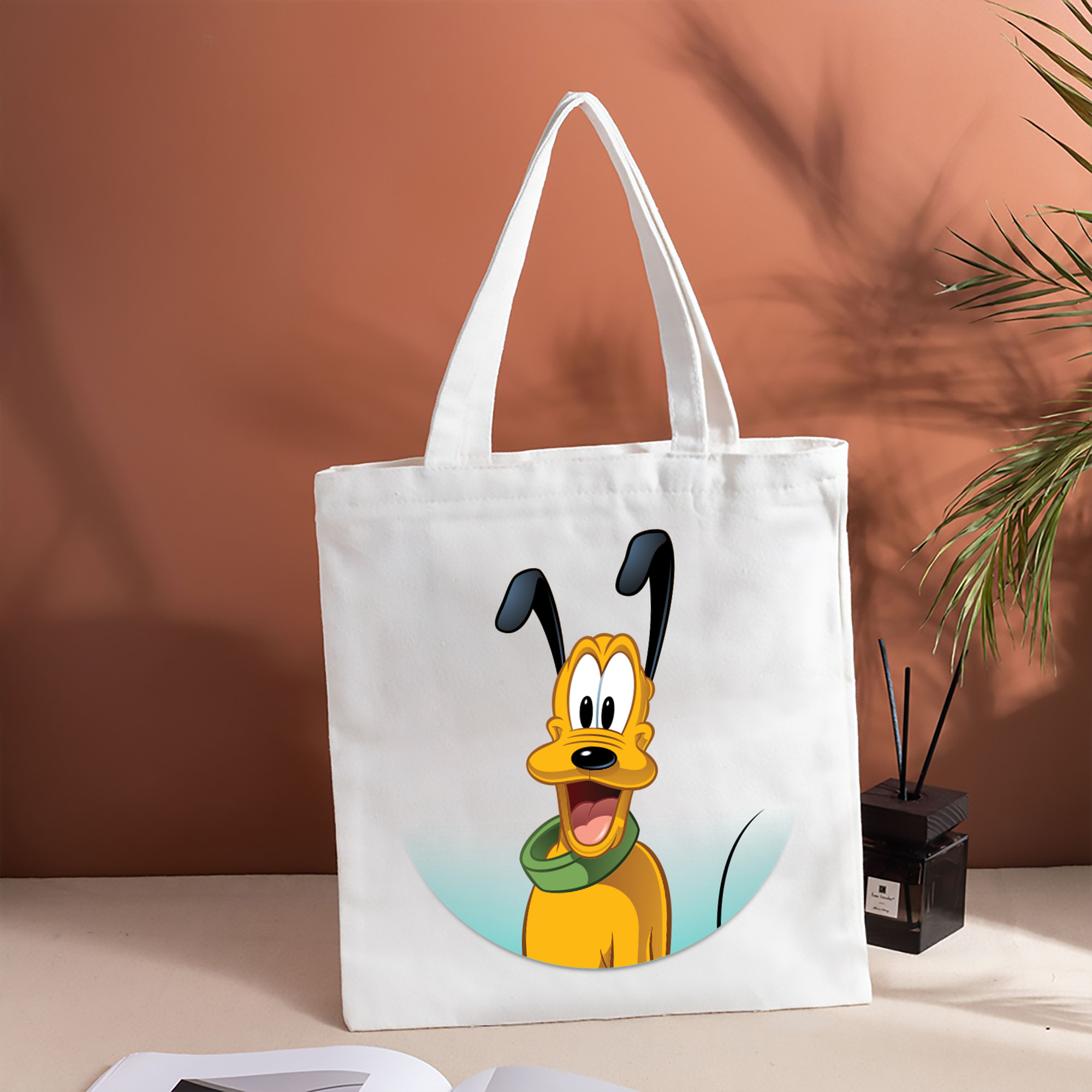 ミッキーマウス Mickey Mouse 縦型キャンバス生地手提げバッグ　トートバッグ
