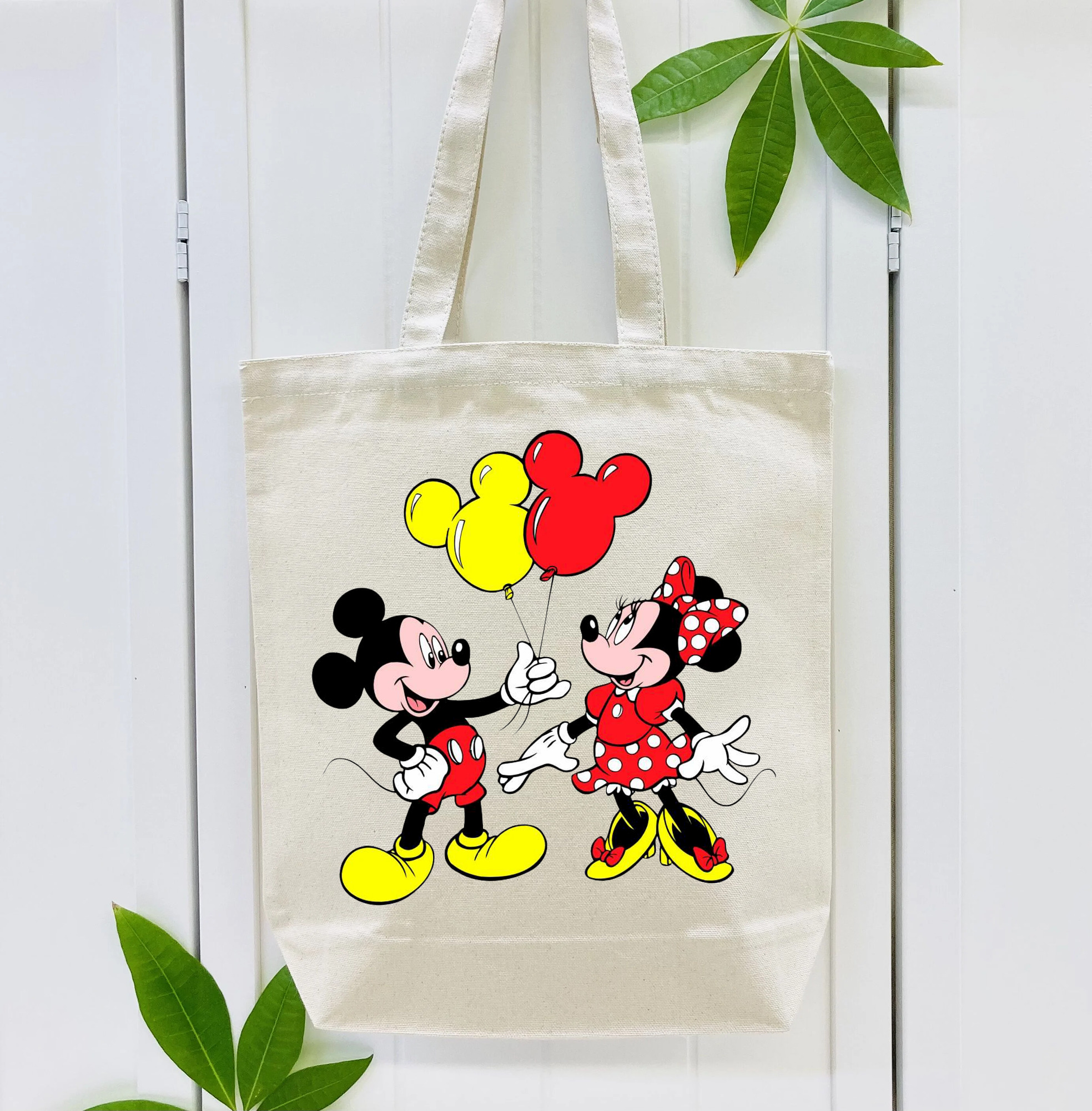 ミッキーマウス Mickey Mouse 縦型キャンバス生地手提げバッグ　トートバッグ