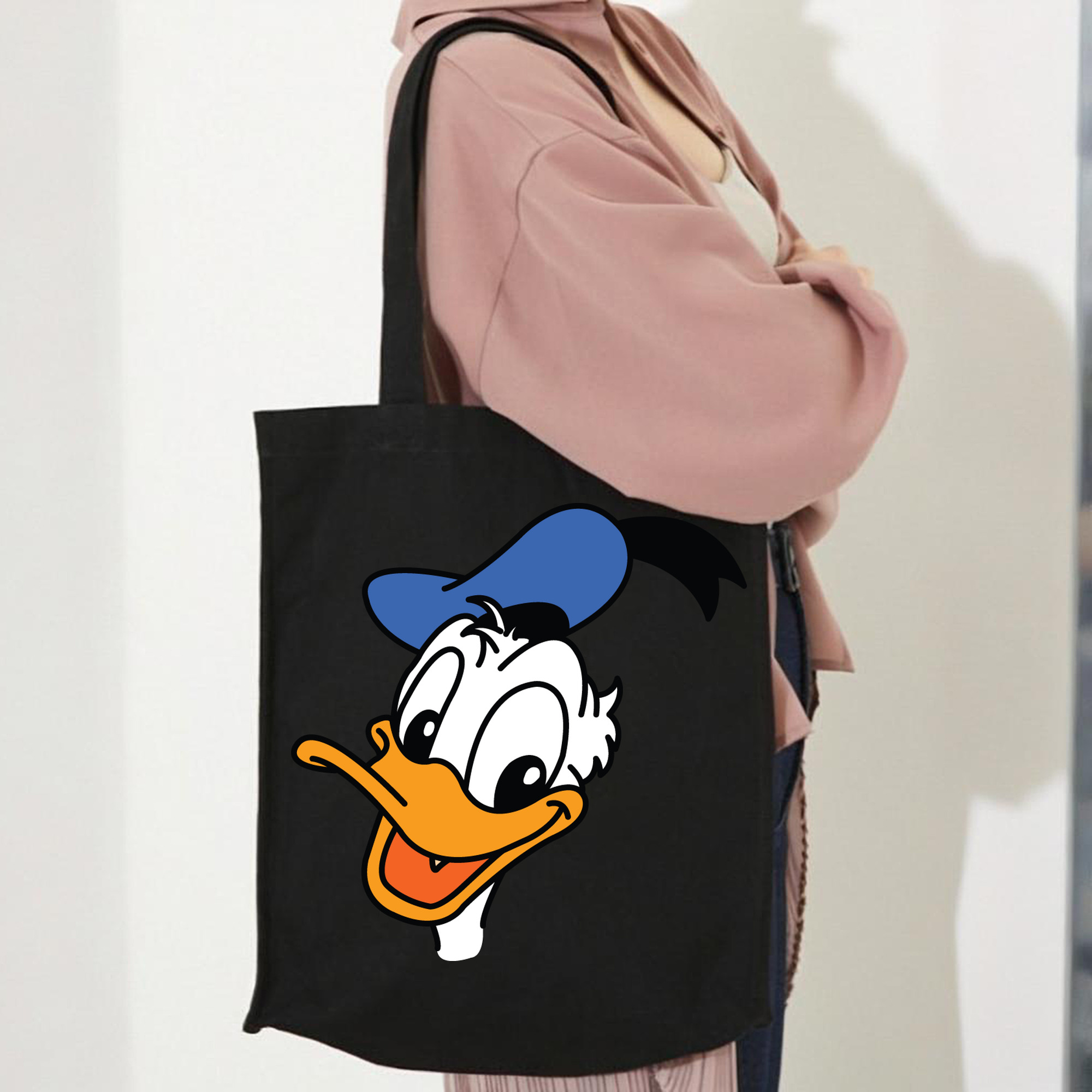 ミッキーマウス Mickey Mouse 縦型キャンバス生地手提げバッグ　トートバッグ