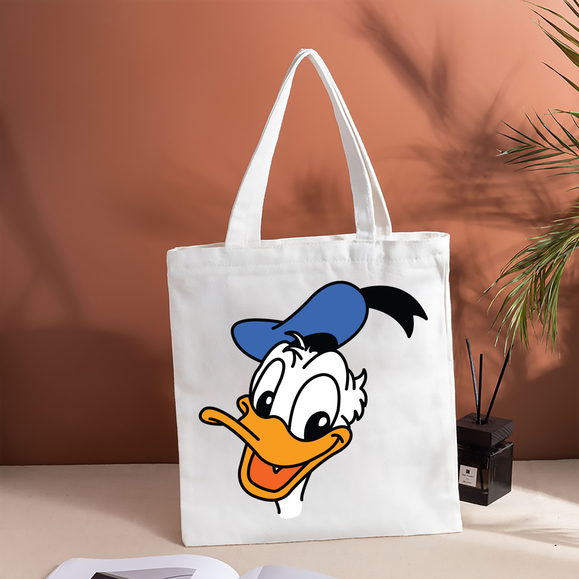 ミッキーマウス Mickey Mouse 縦型キャンバス生地手提げバッグ　トートバッグ