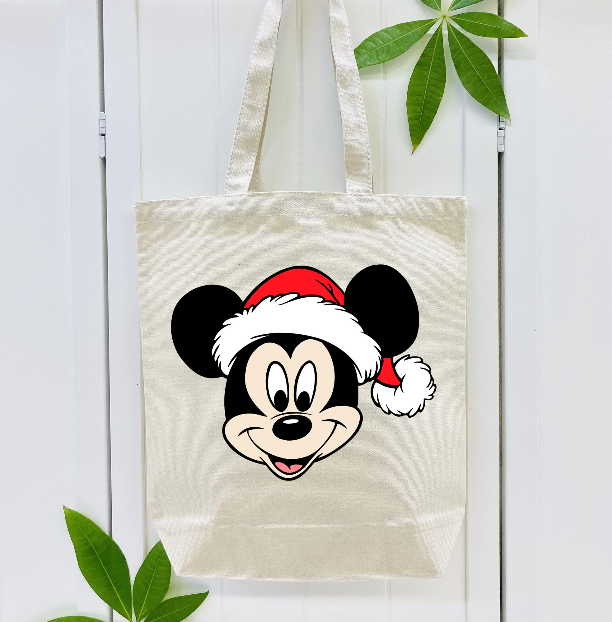 ミッキーマウス Mickey Mouse 縦型キャンバス生地手提げバッグ　トートバッグ