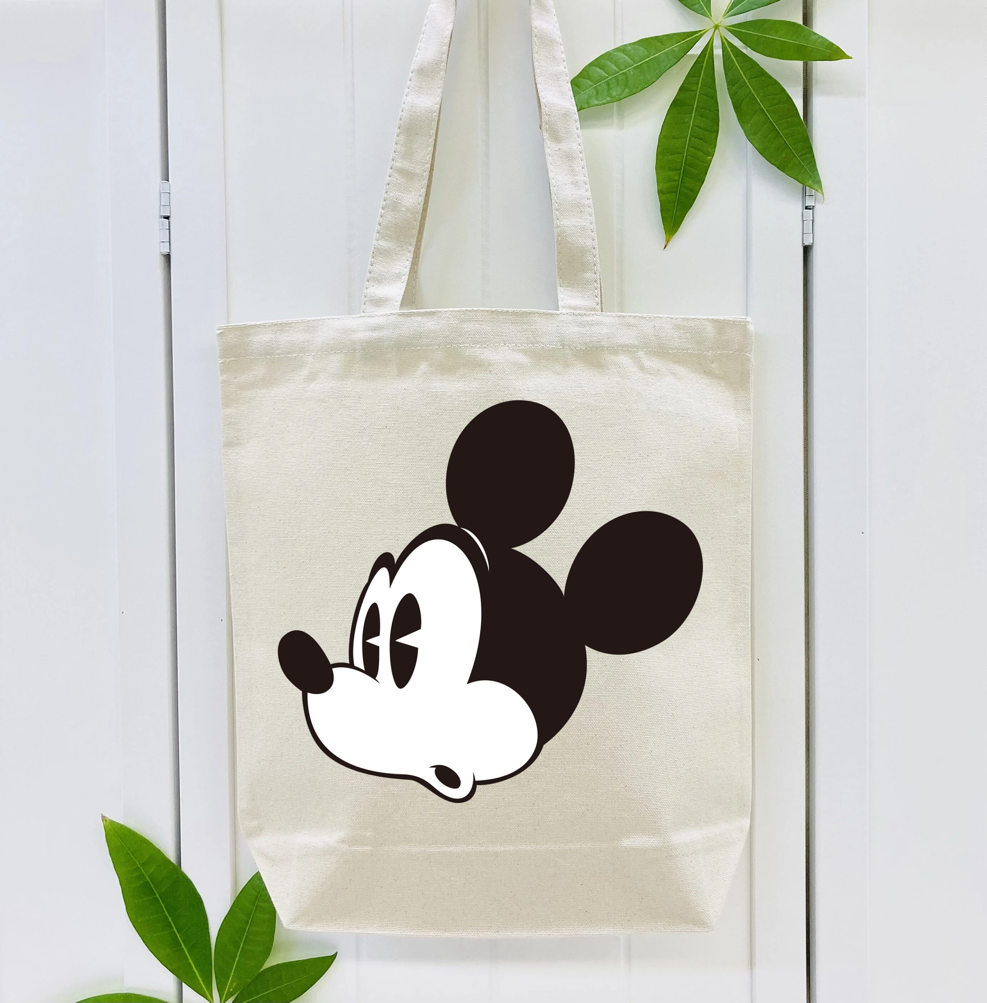 ミッキーマウス Mickey Mouse 縦型キャンバス生地手提げバッグ　トートバッグ