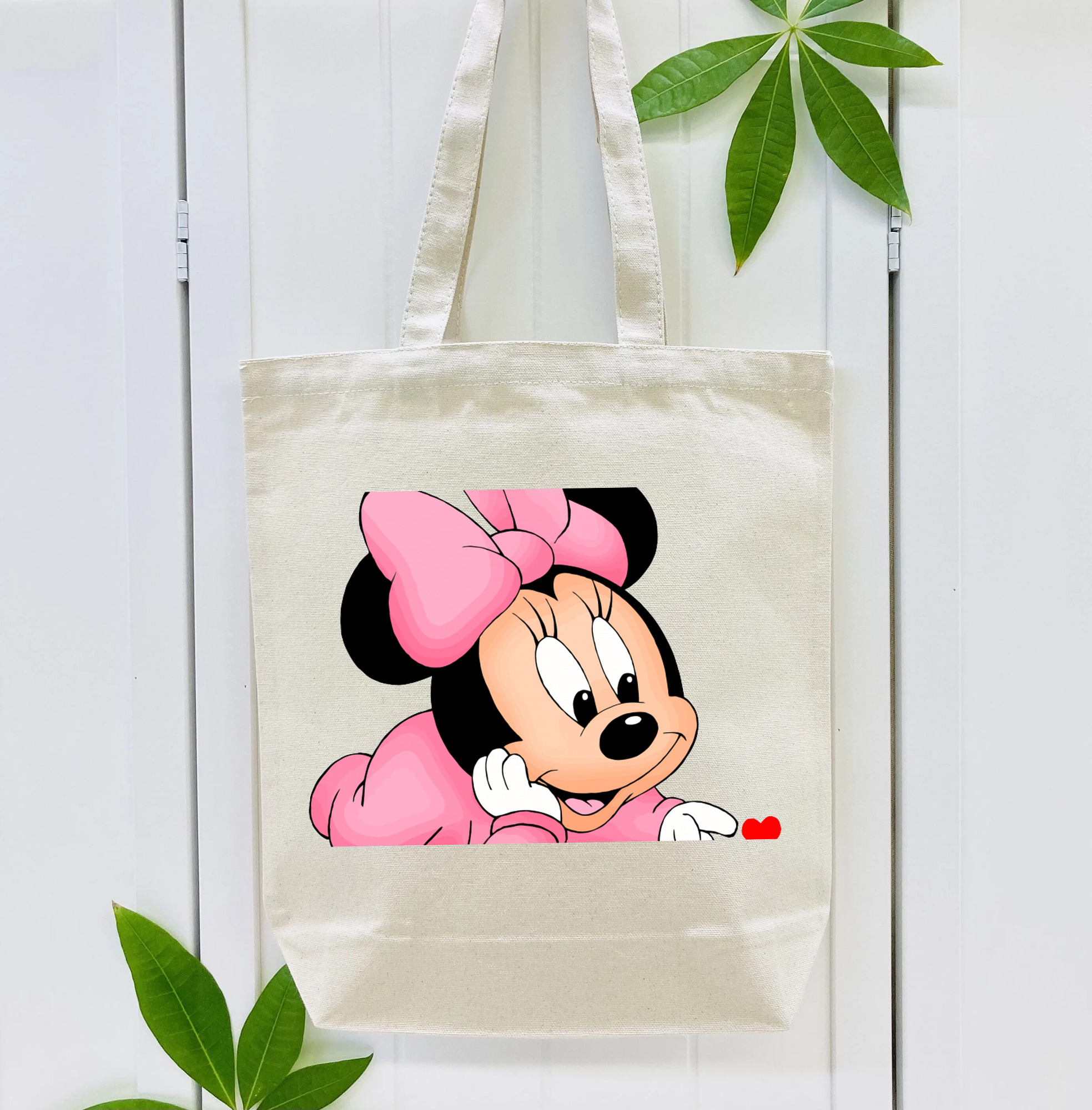 ミッキーマウス Mickey Mouse 縦型キャンバス生地手提げバッグ　トートバッグ