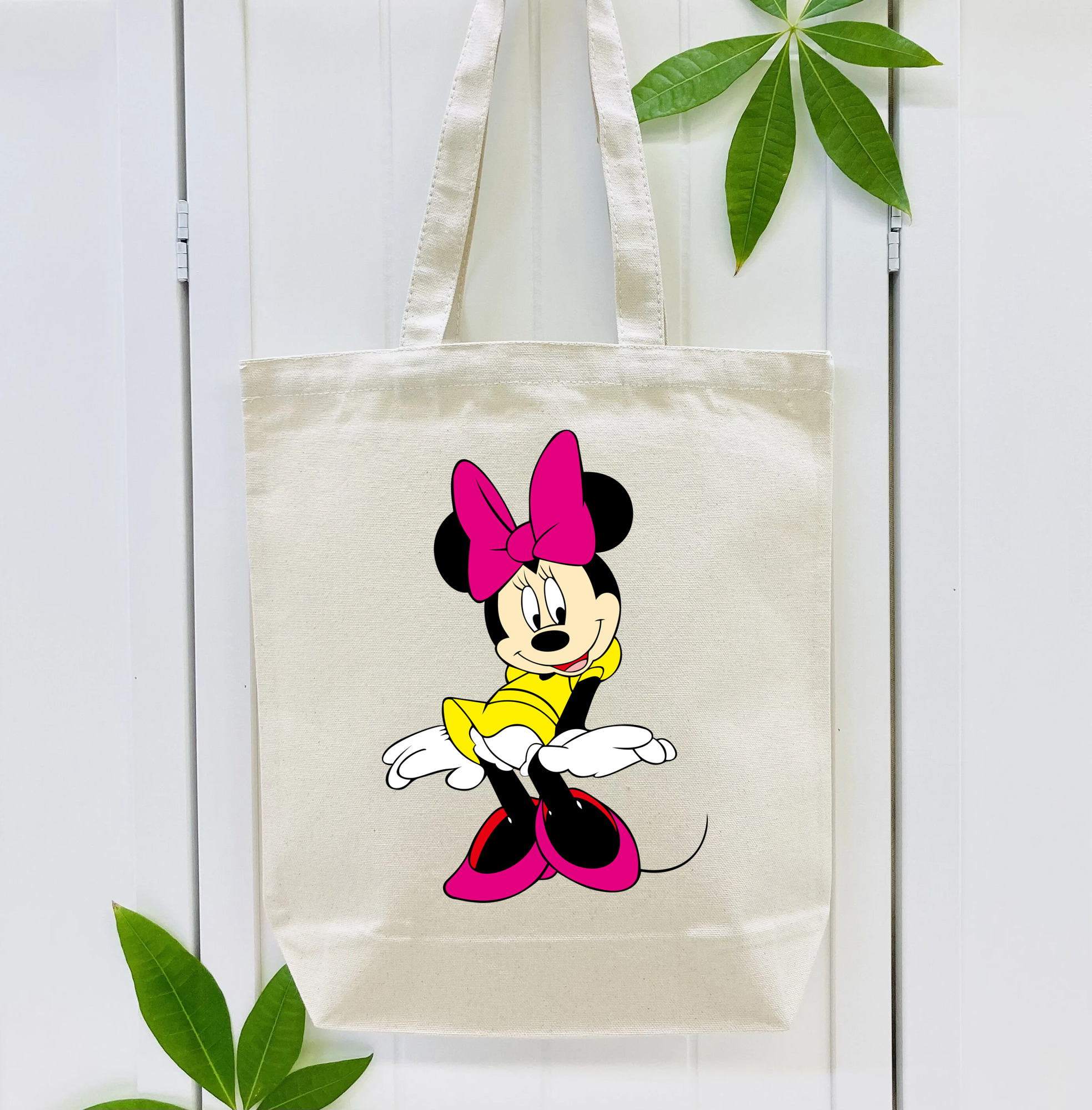 ミッキーマウス Mickey Mouse 縦型キャンバス生地手提げバッグ　トートバッグ