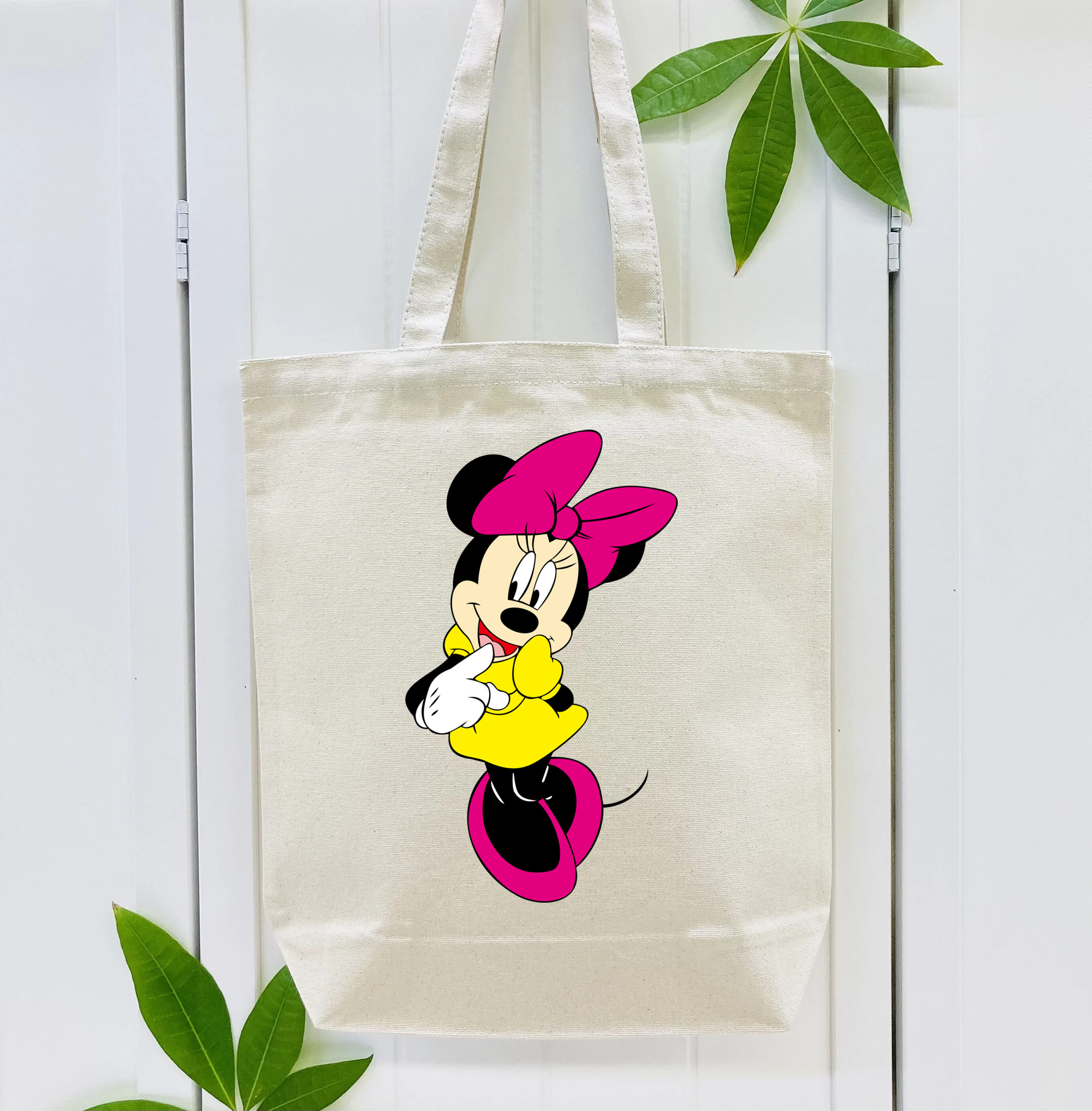 ミッキーマウス Mickey Mouse 縦型キャンバス生地手提げバッグ　トートバッグ