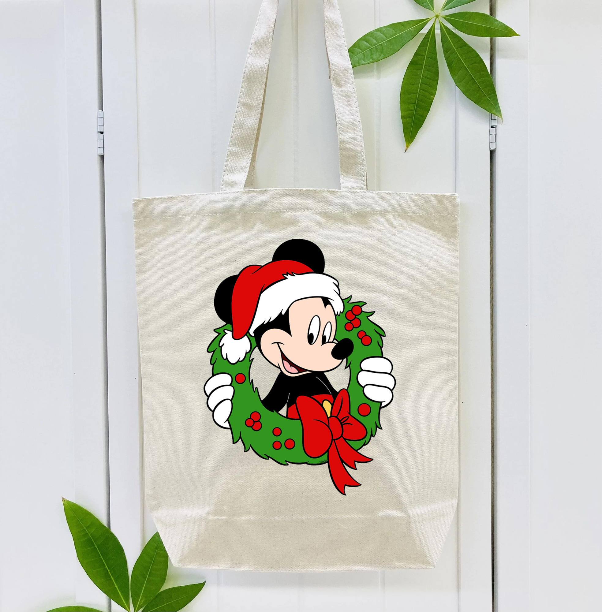 ミッキーマウス Mickey Mouse 縦型キャンバス生地手提げバッグ　トートバッグ