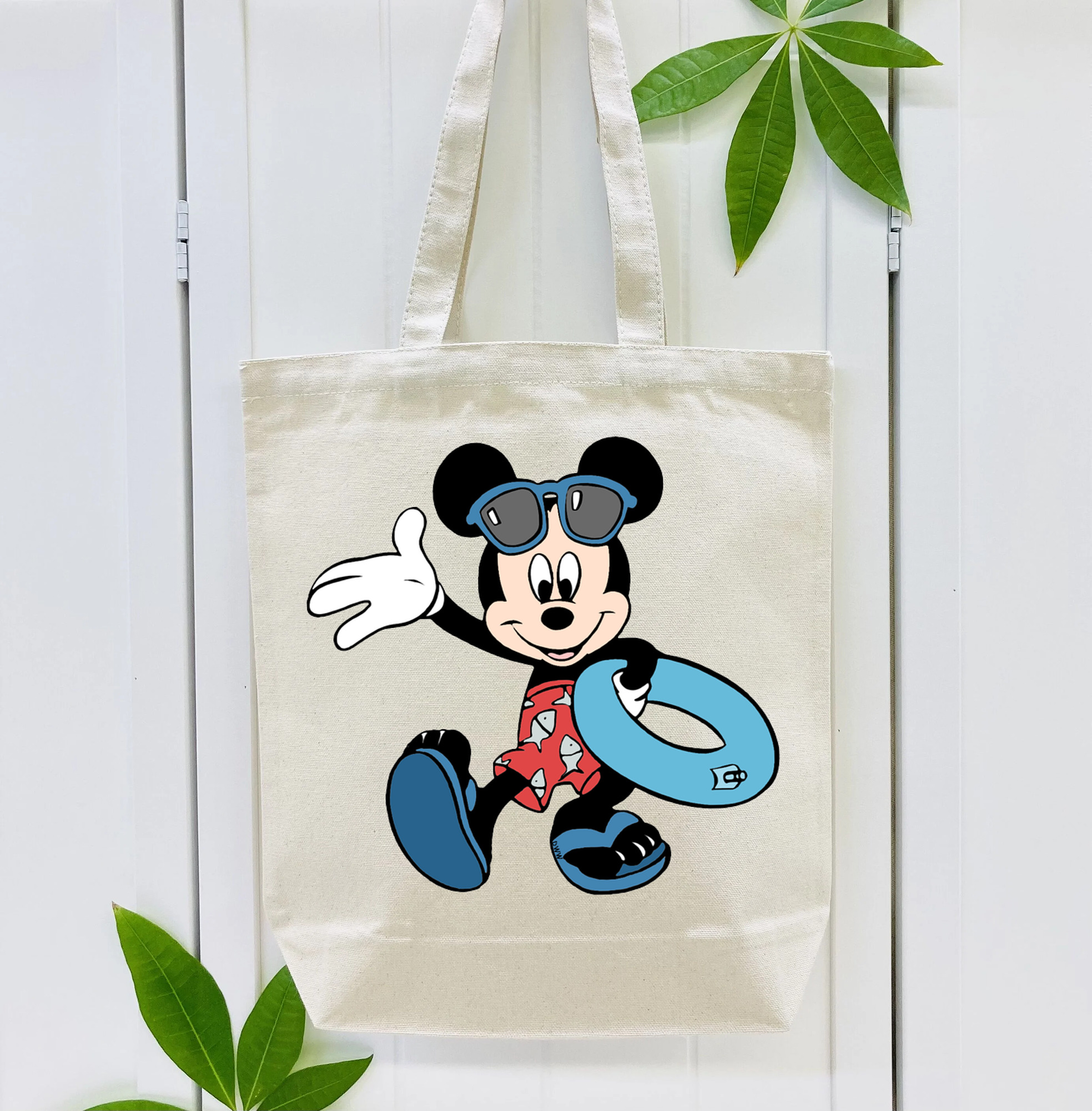 ミッキーマウス Mickey Mouse 縦型キャンバス生地手提げバッグ　トートバッグ