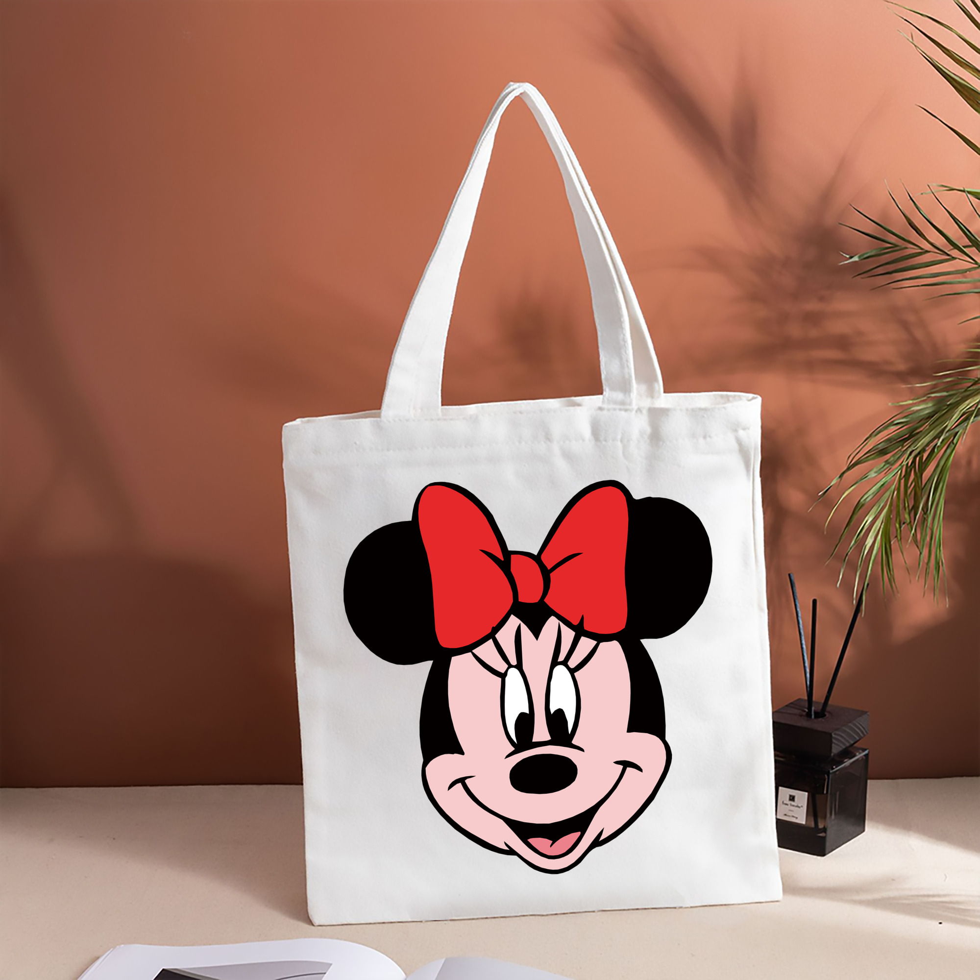 ミッキーマウス Mickey Mouse 縦型キャンバス生地手提げバッグ　トートバッグ