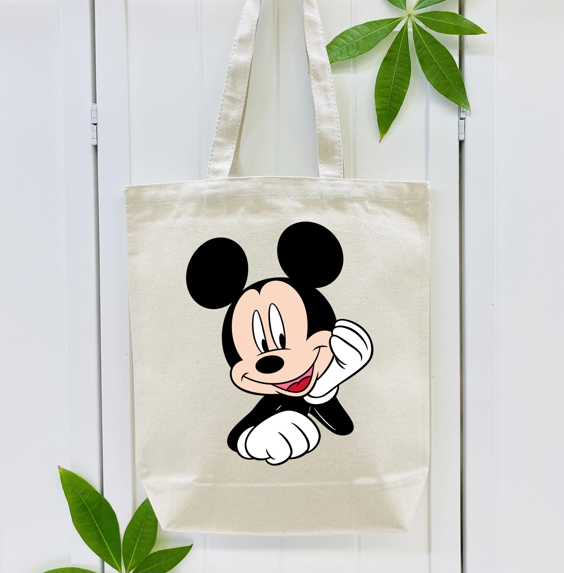 ミッキーマウス Mickey Mouse 縦型キャンバス生地手提げバッグ　トートバッグ