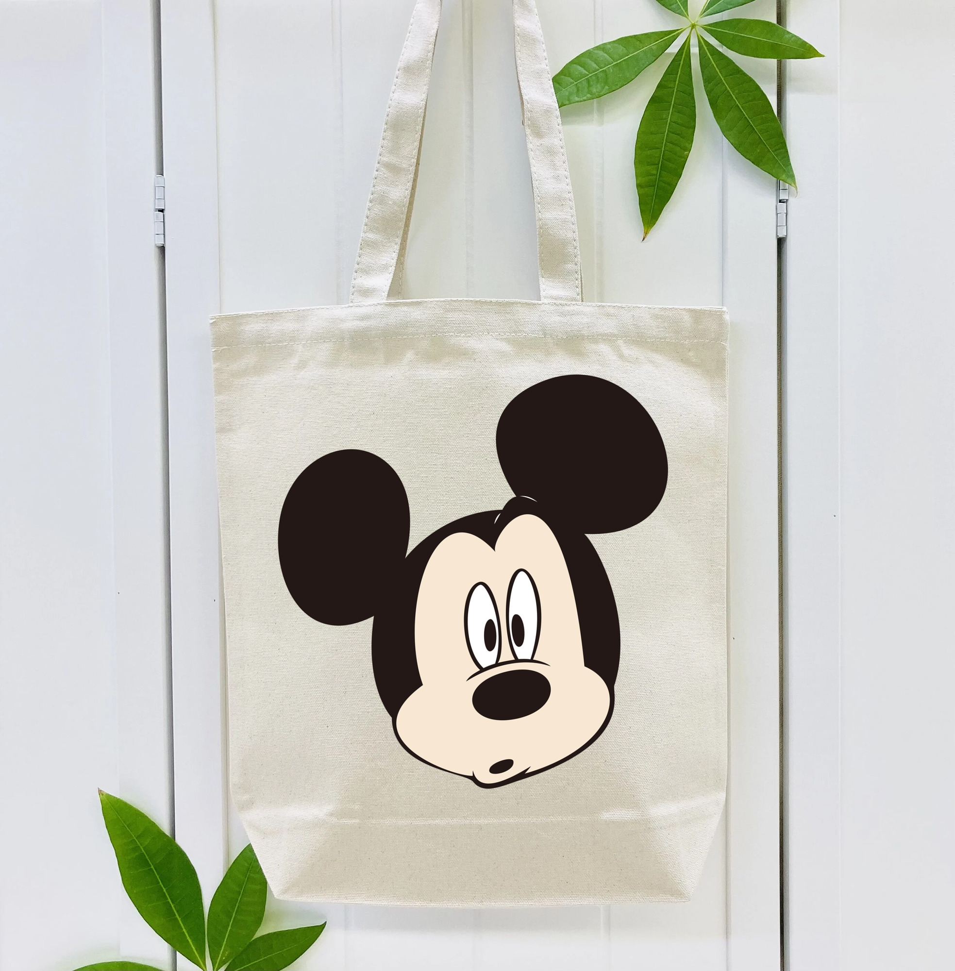 ミッキーマウス Mickey Mouse 縦型キャンバス生地手提げバッグ　トートバッグ