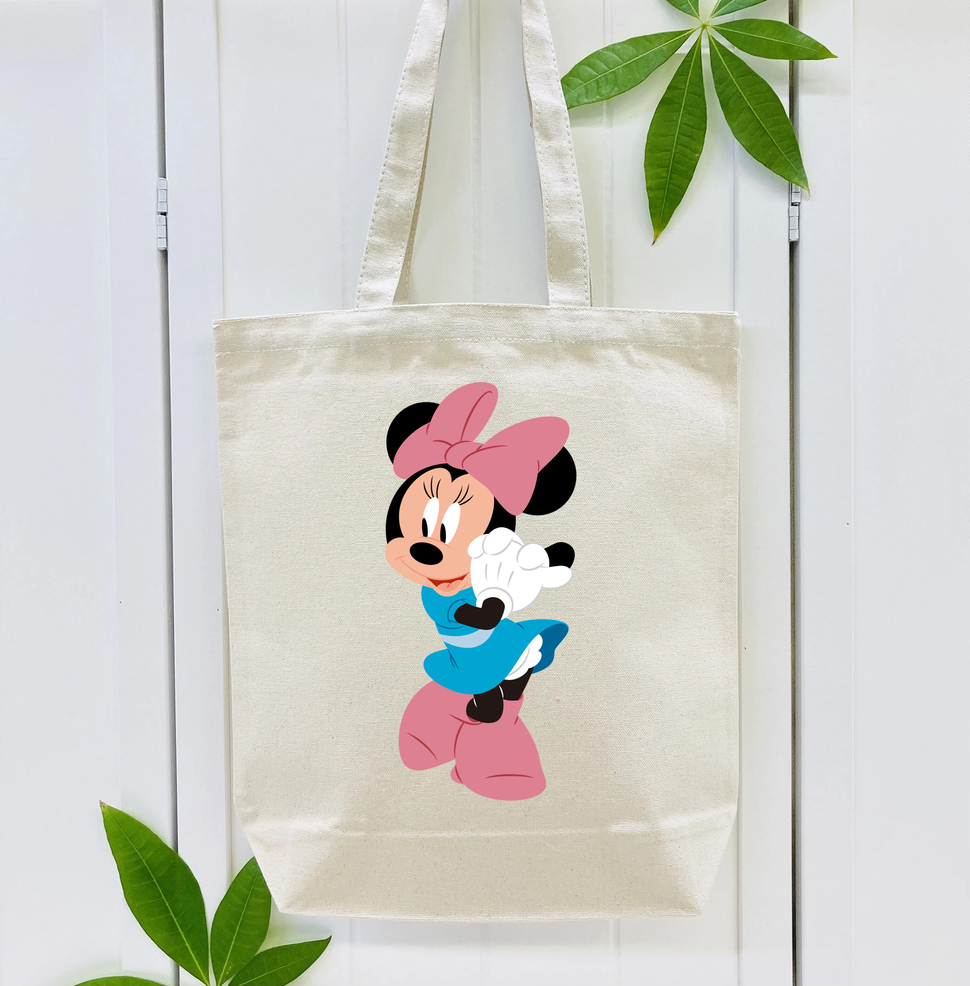 ミッキーマウス Mickey Mouse 縦型キャンバス生地手提げバッグ　トートバッグ