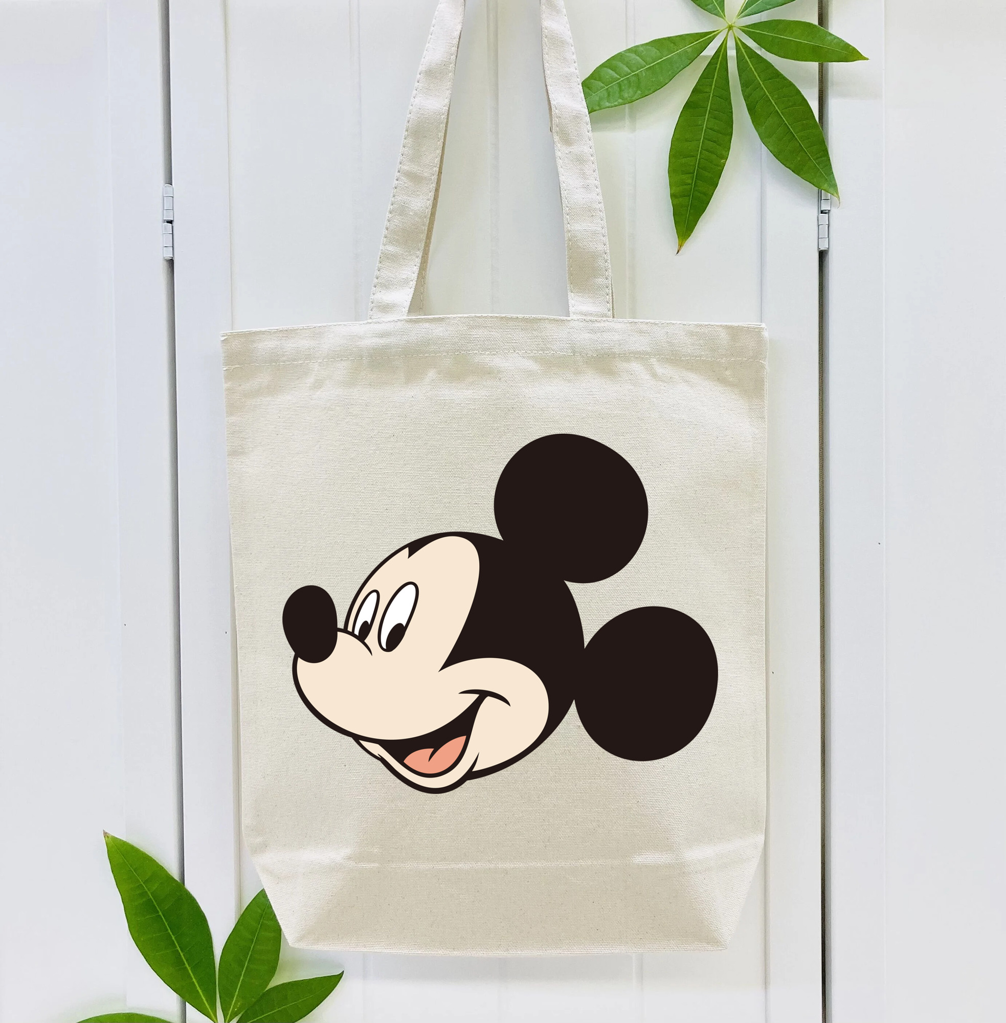 ミッキーマウス Mickey Mouse 縦型キャンバス生地手提げバッグ　トートバッグ