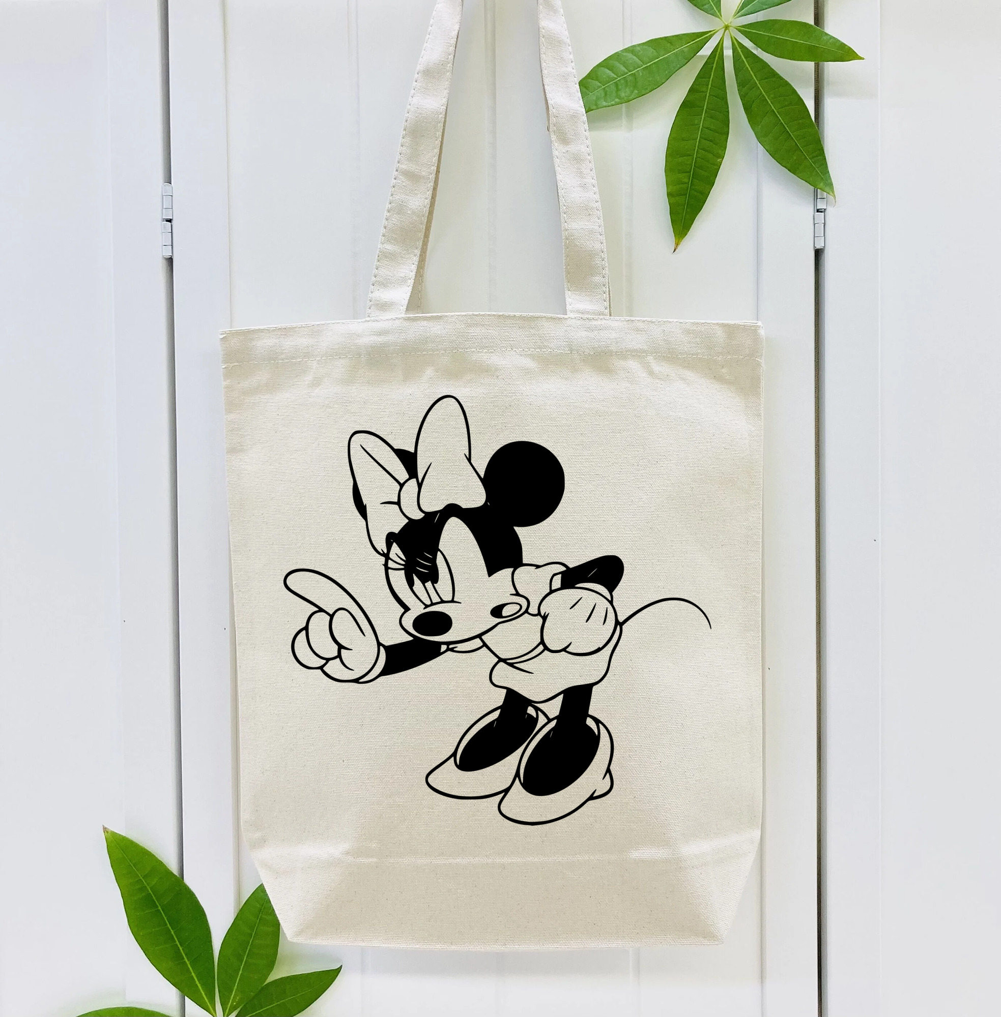 ミッキーマウス Mickey Mouse 縦型キャンバス生地手提げバッグ　トートバッグ